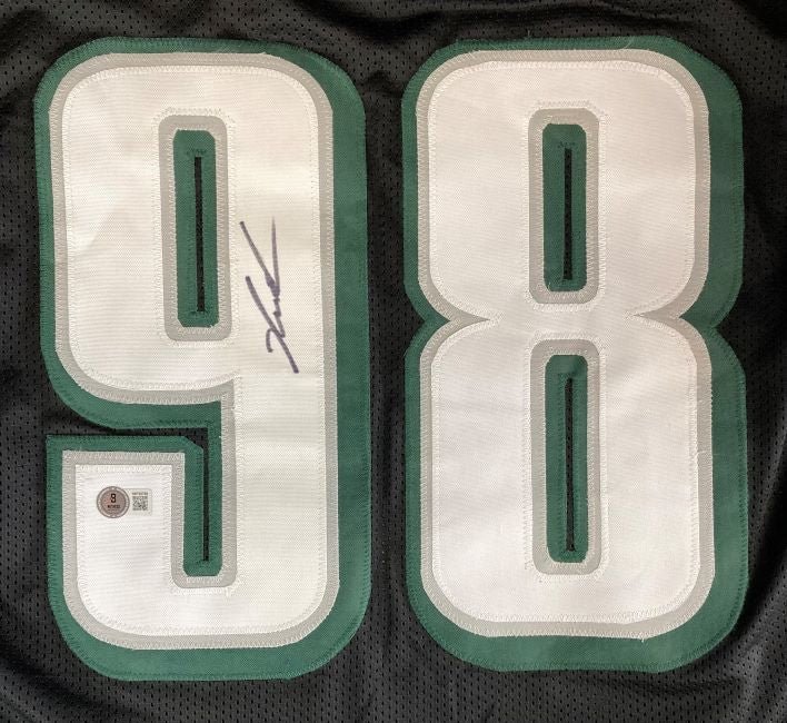 Jalen Carter Philadelphia Signed Black Football Jersey BAS - Image 2