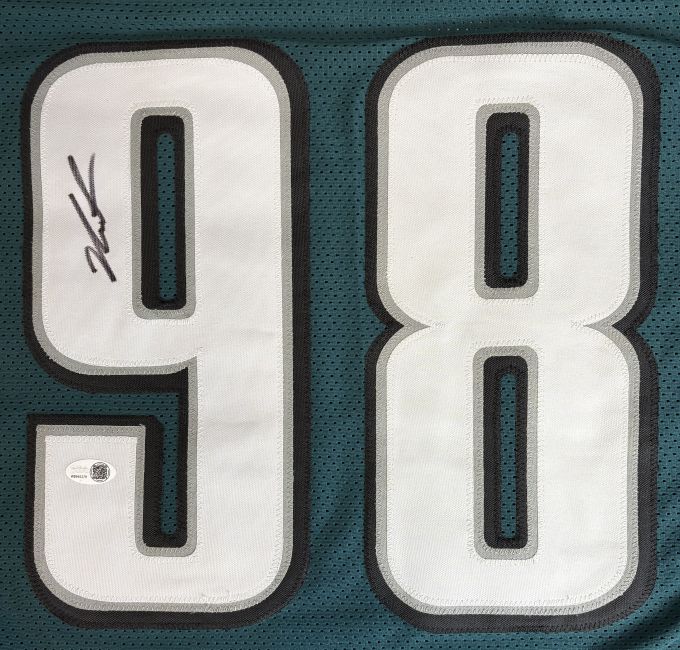 Jalen Carter Philadelphia Signed Green Football Jersey JSA QR Hologram - Image 2