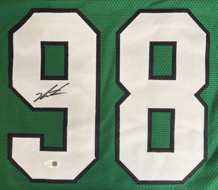 Jalen Carter Philadelphia Signed Kelly Green Football Jersey JSA QR Hologram - Image 2