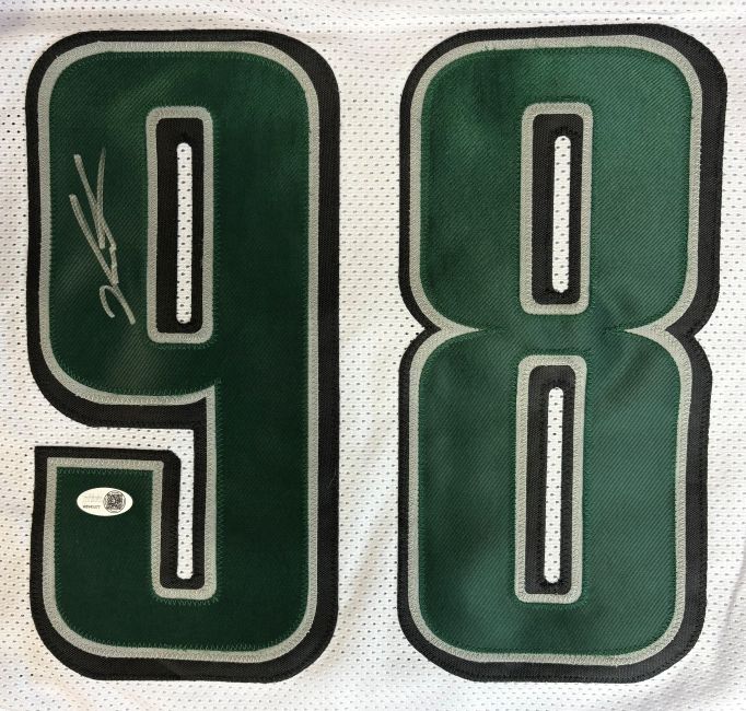 Jalen Carter Philadelphia Signed White Football Jersey JSA QR Hologram - Image 2