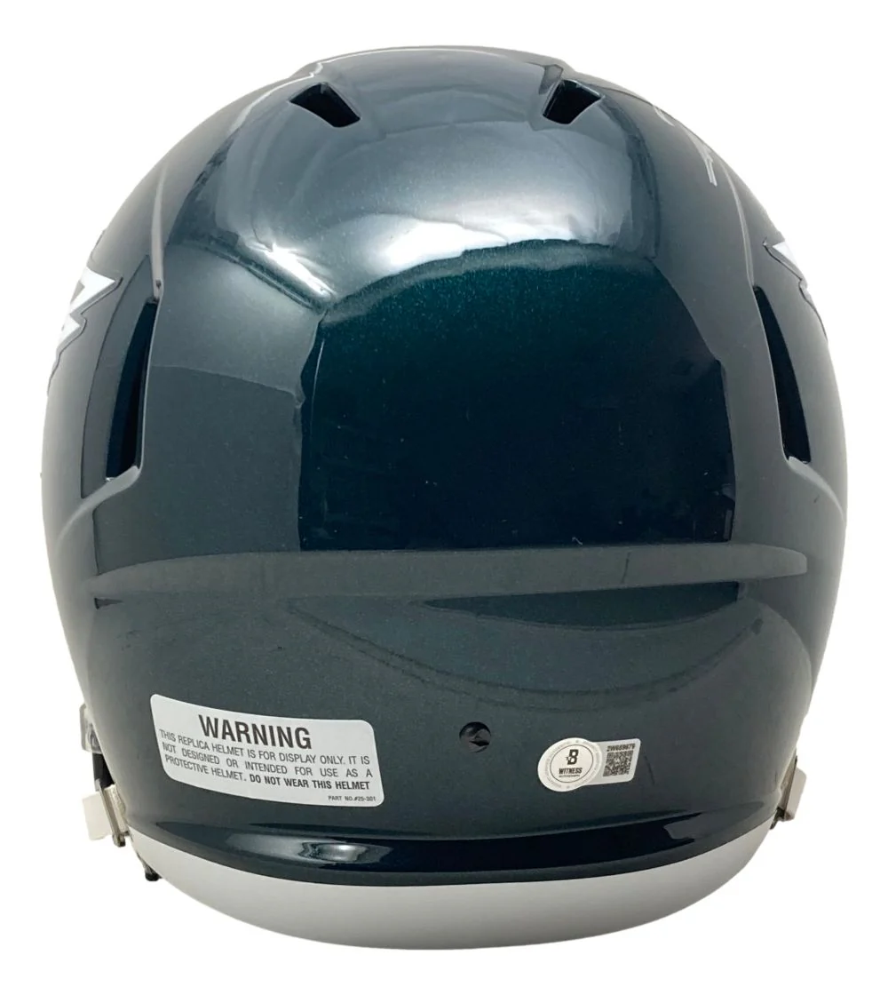 Jalen Carter Signed Eagles FS Replica Speed Helmet BAS w/ Super Bowl 59 LIX Case - Image 3