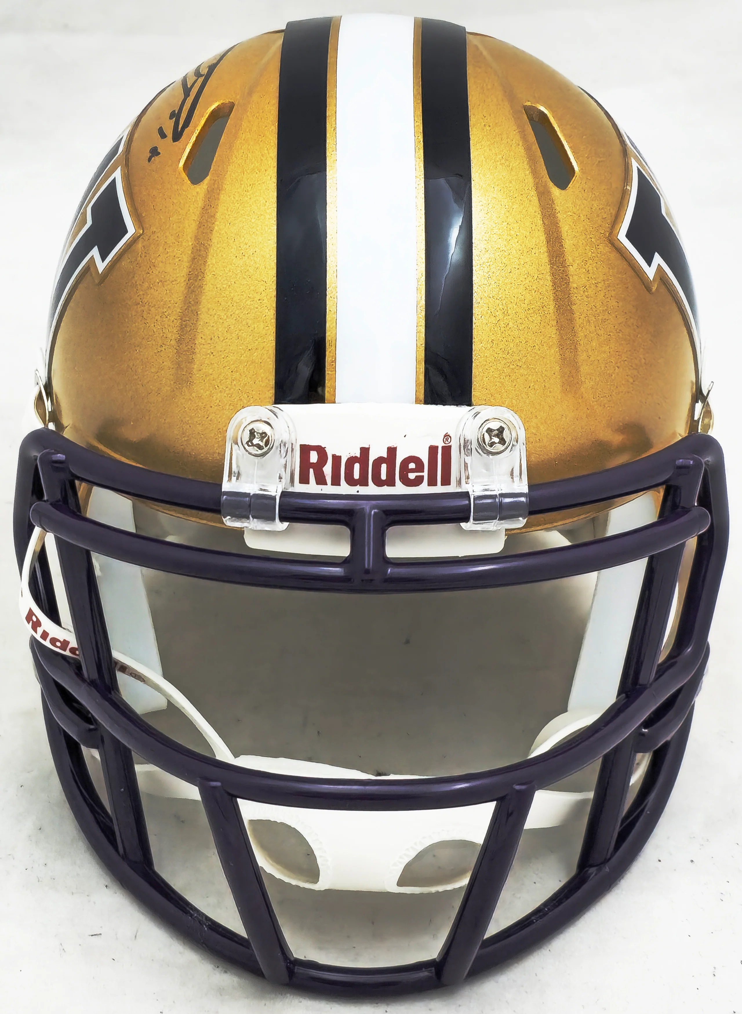 Ja'Lynn Polk Autographed Washington Huskies Gold Speed Mini Helmet MCS Holo Stock #222057 - Image 3