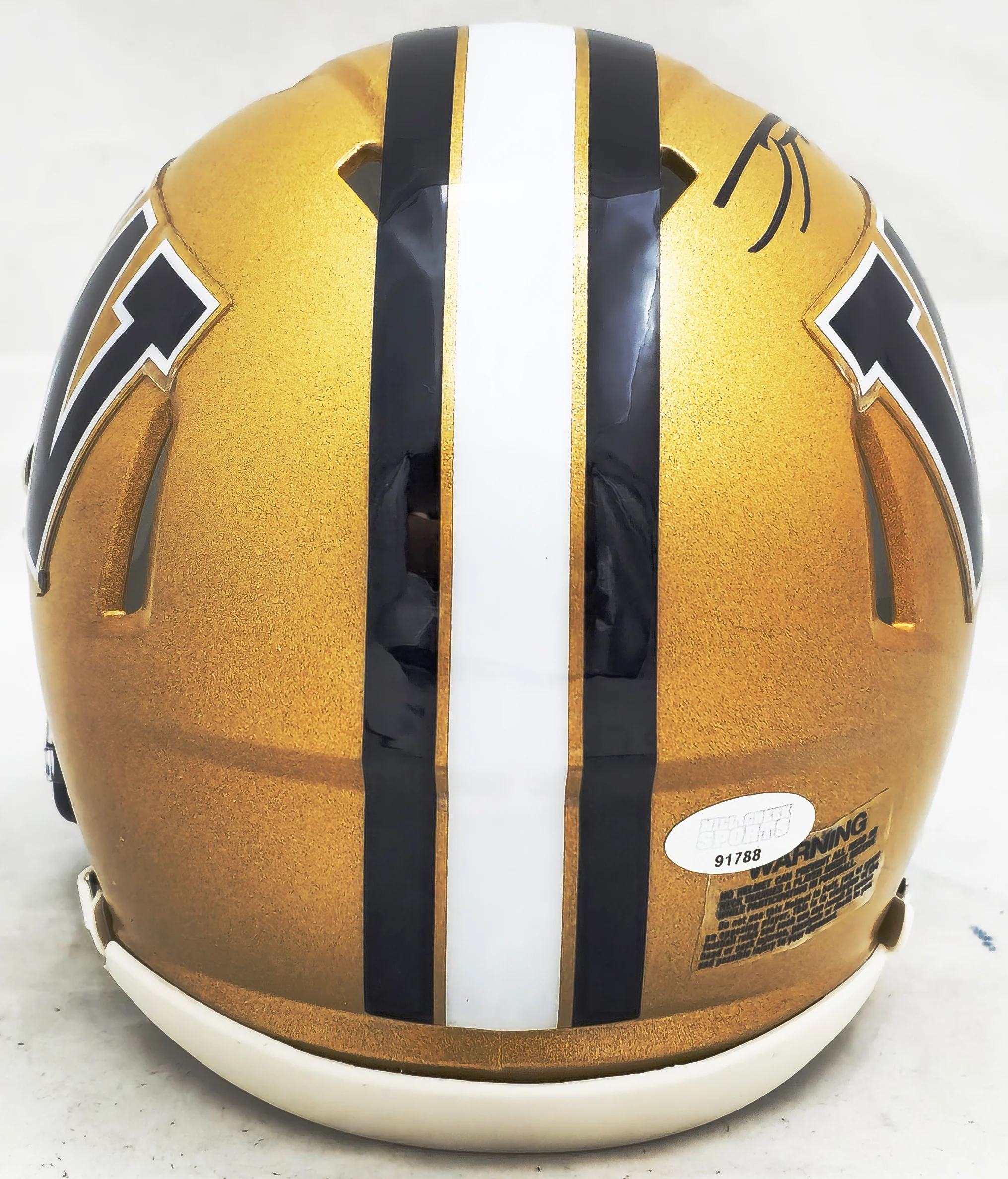 Ja'Lynn Polk Autographed Washington Huskies Gold Speed Mini Helmet MCS Holo Stock #222057 - Image 4