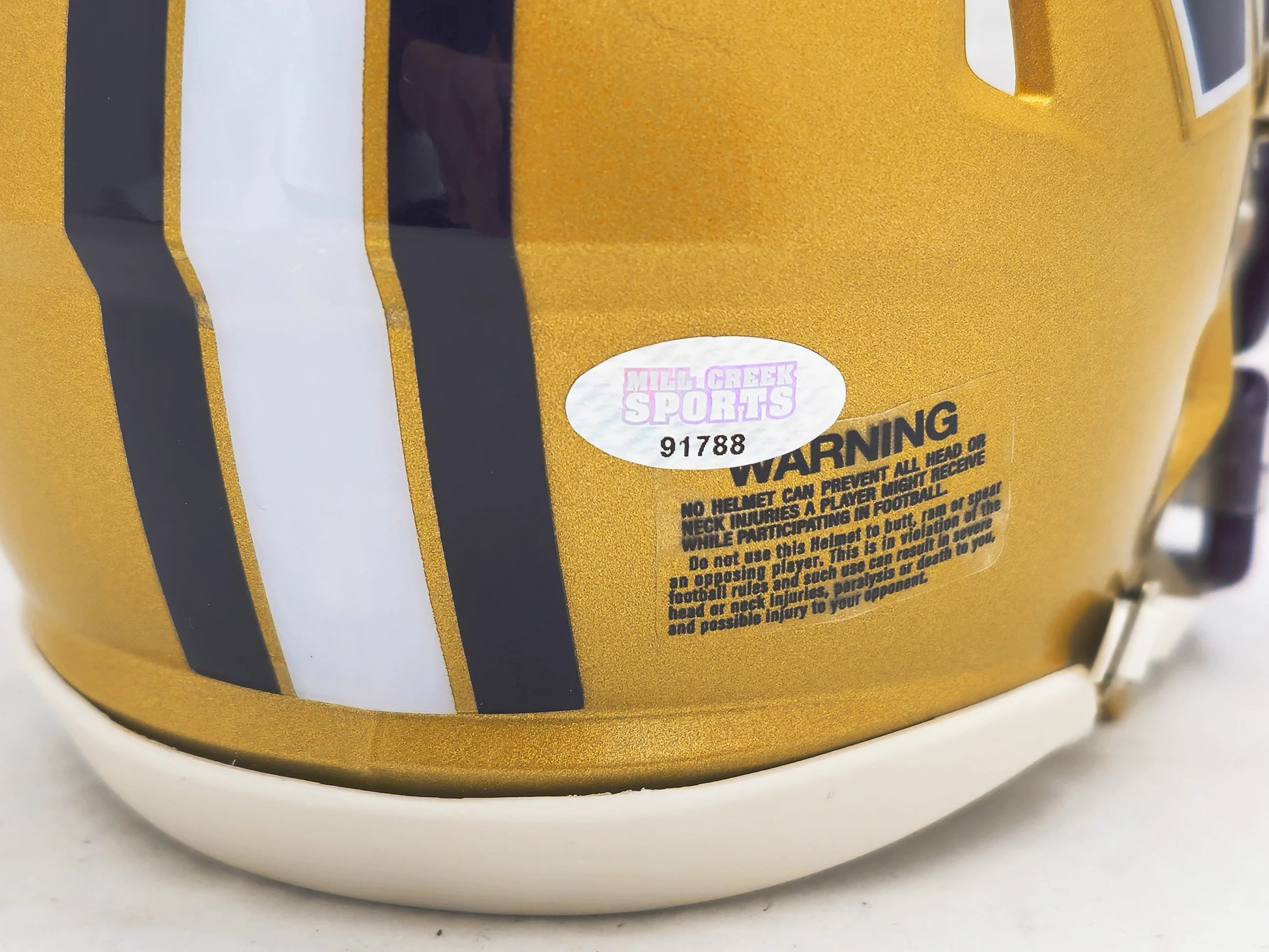 Ja'Lynn Polk Autographed Washington Huskies Gold Speed Mini Helmet MCS Holo Stock #222057 - Image 5