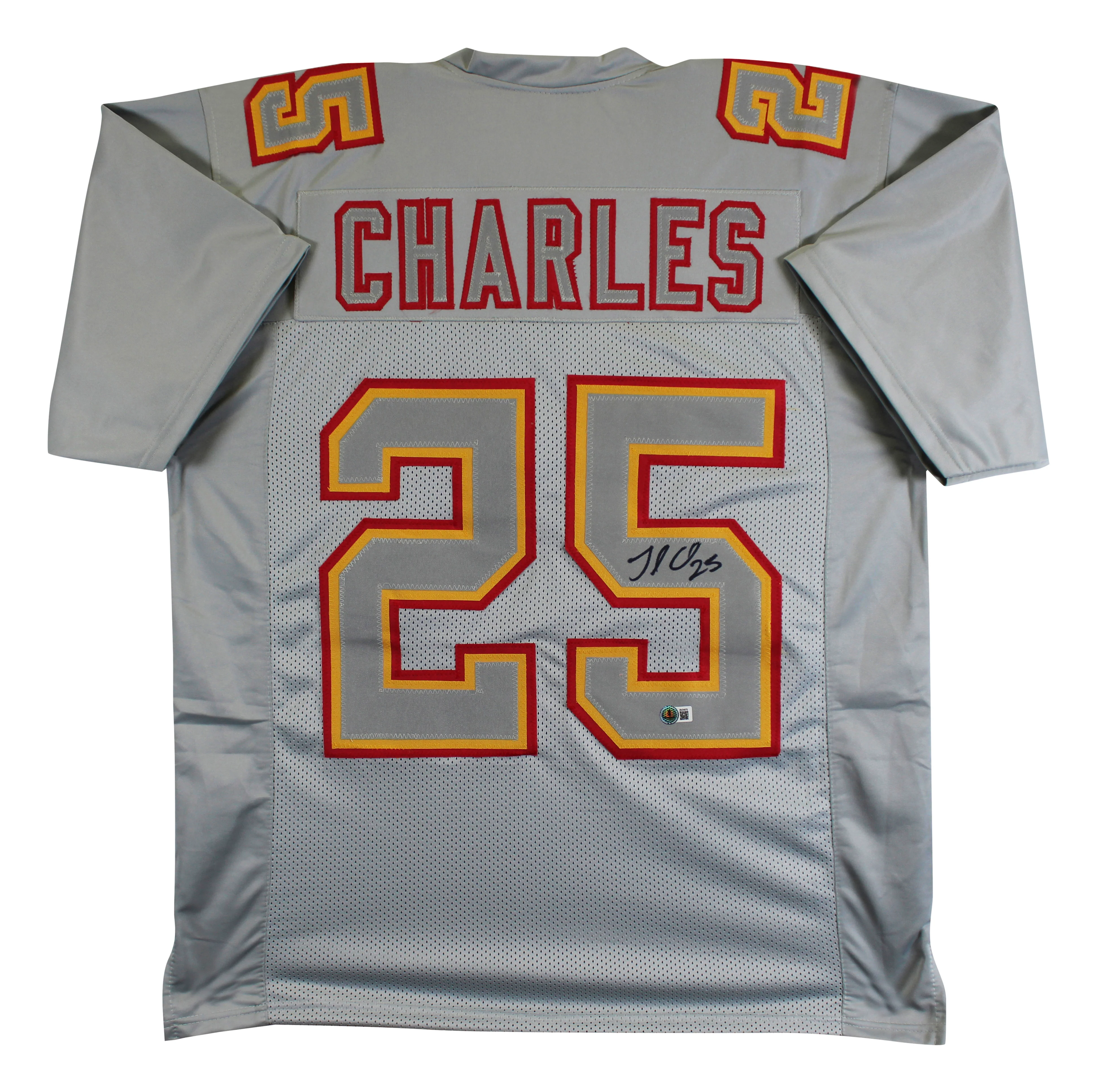 Jamaal Charles Authentic Signed Grey Pro Style Jersey Autographed BAS Witnessed - Image 2