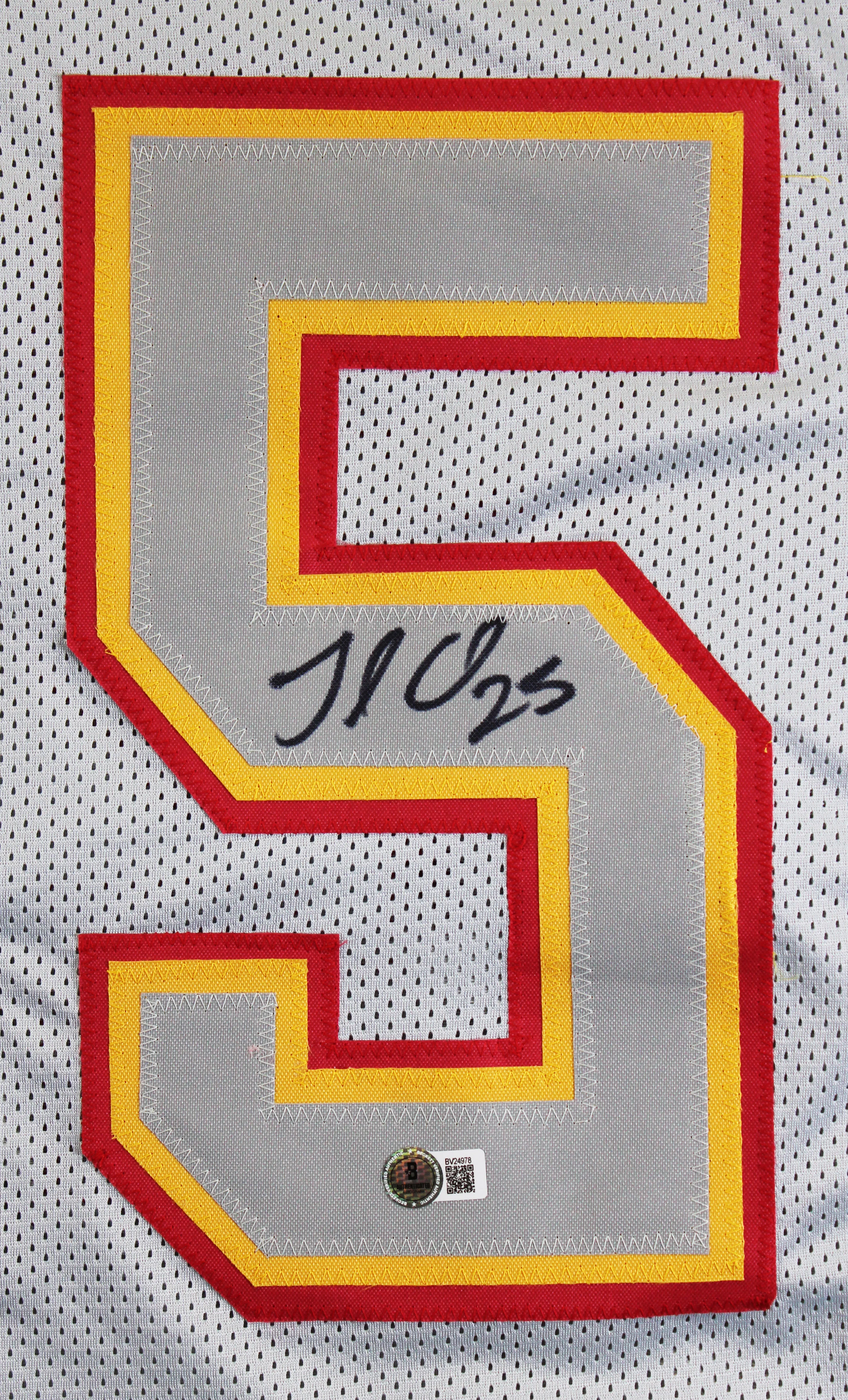 Jamaal Charles Authentic Signed Grey Pro Style Jersey Autographed BAS Witnessed - Image 3