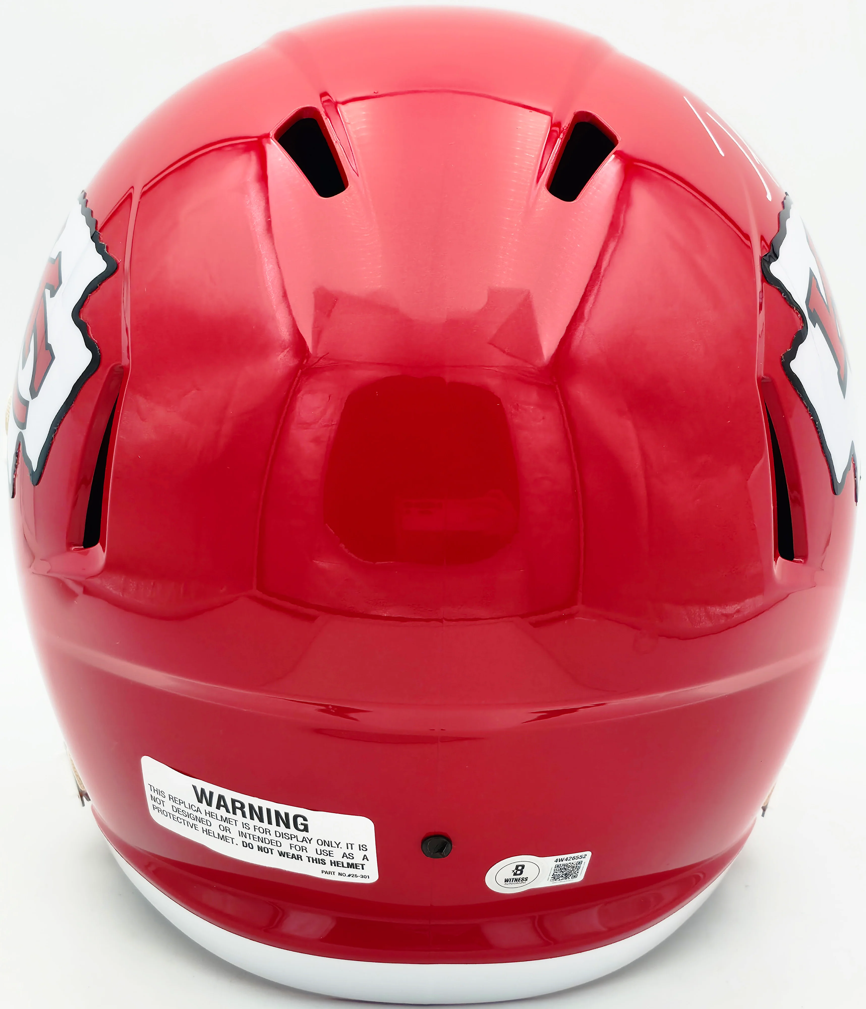 Jamaal Charles Autographed Kansas City Chiefs Red Full Size Speed Replica Helmet Beckett BAS Witness Stock #260051 - Image 4