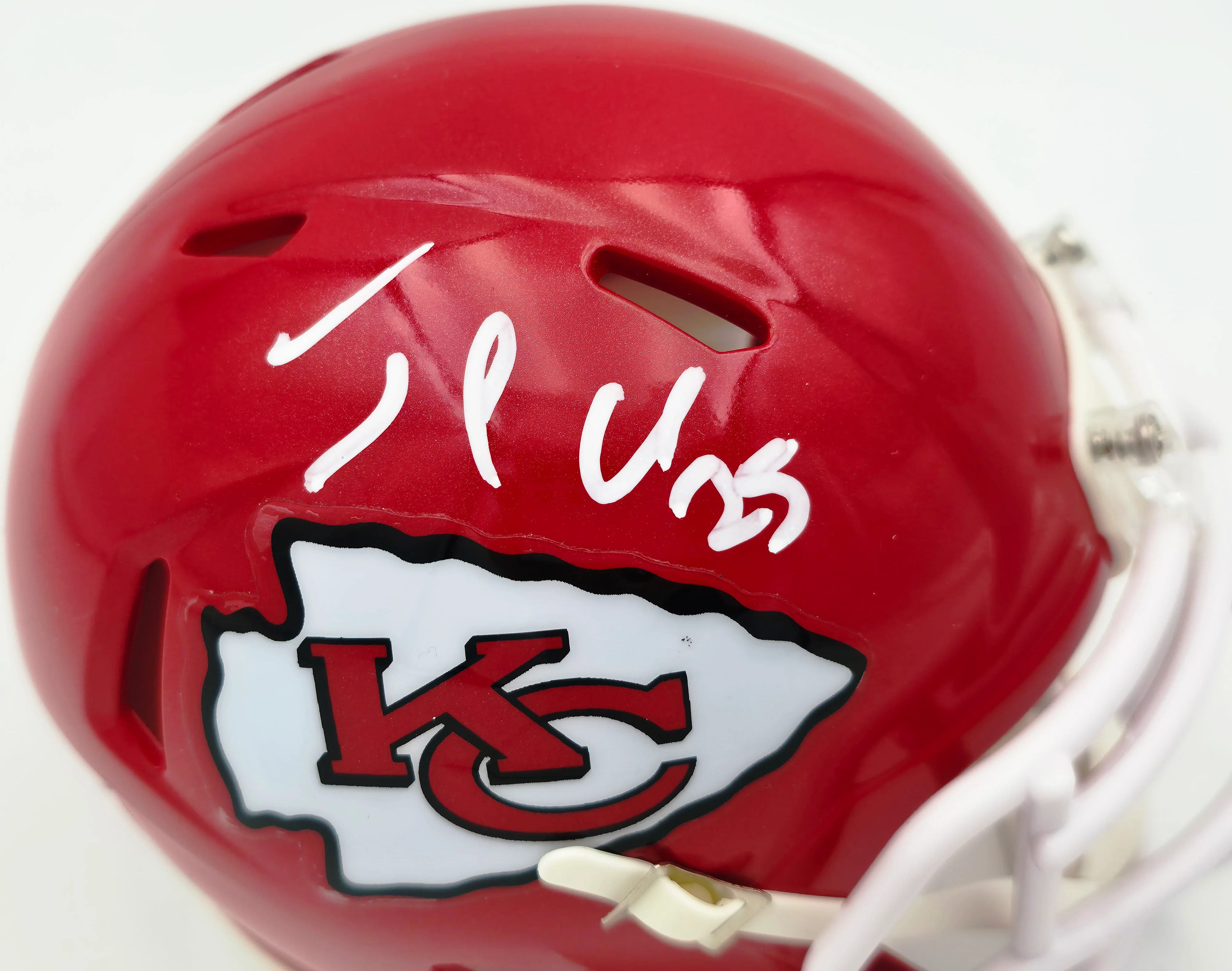 Jamaal Charles Autographed Kansas City Chiefs Red Speed Mini Helmet Beckett BAS Witness Stock #260052 - Image 2