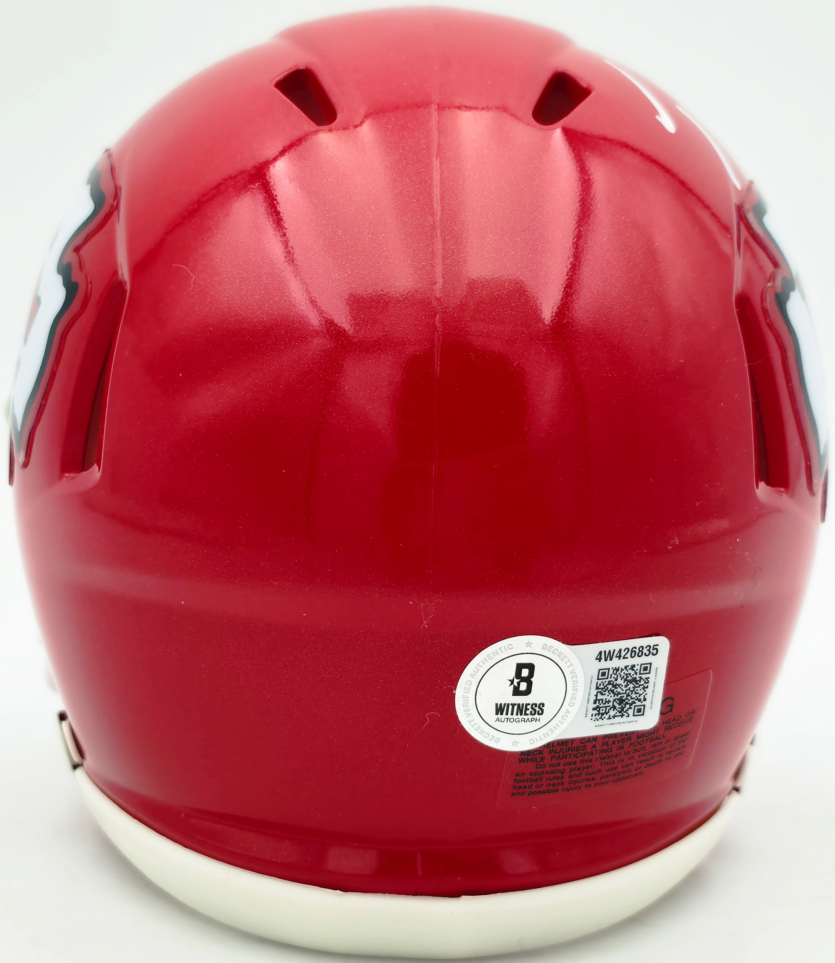 Jamaal Charles Autographed Kansas City Chiefs Red Speed Mini Helmet Beckett BAS Witness Stock #260052 - Image 4