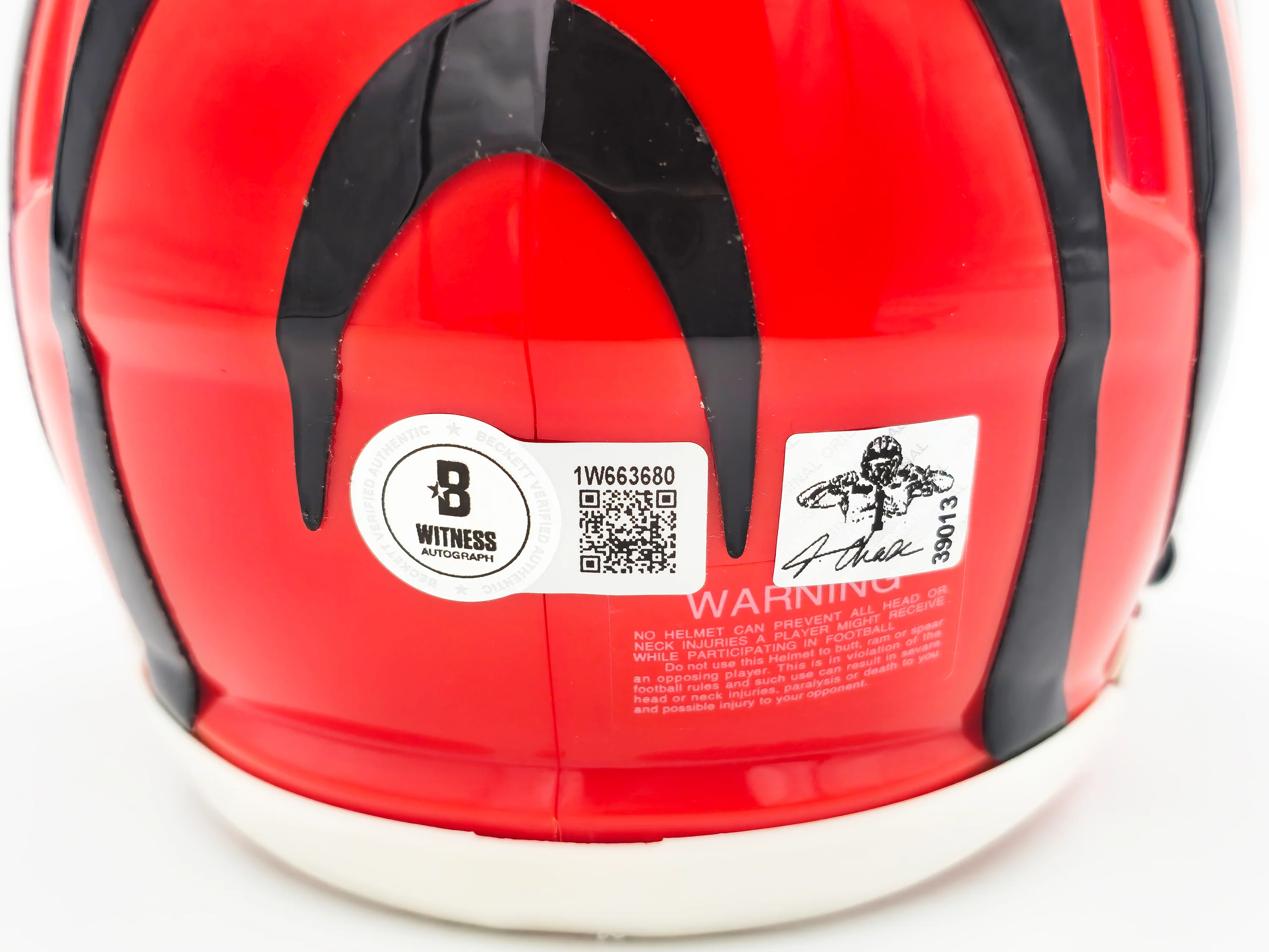 Ja'Marr Chase Autographed Cincinnati Bengals Orange Speed Mini Helmet Beckett BAS Witness Stock #228821 - Image 5