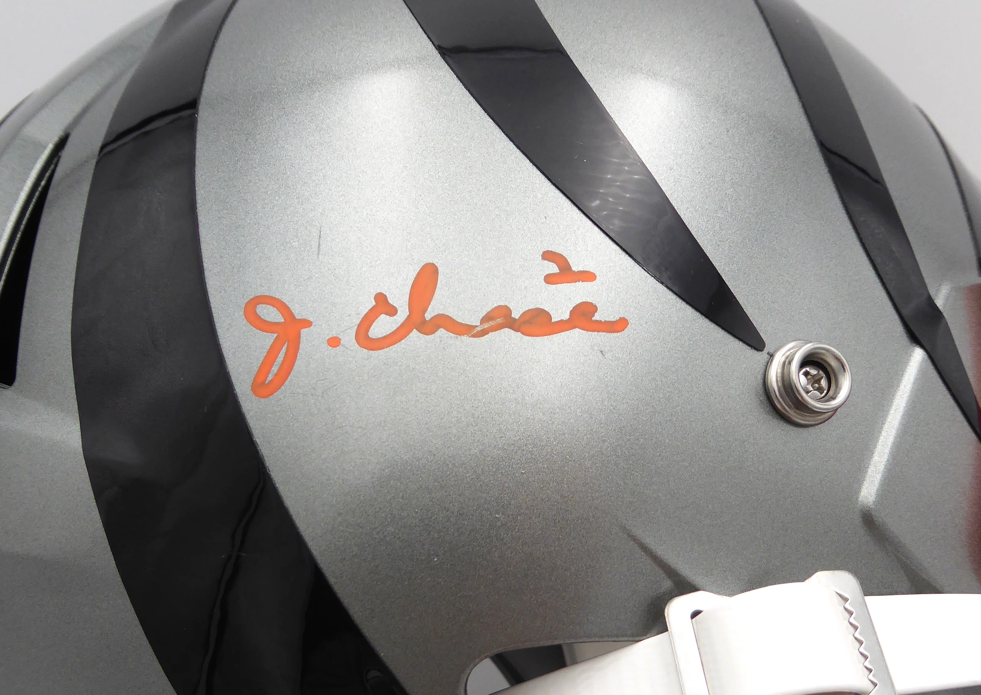 Ja'Marr Chase Autographed Flash Speed Replica Full Size Helmet Cincinnati Bengals Beckett BAS Witness #WU15534 - Image 2