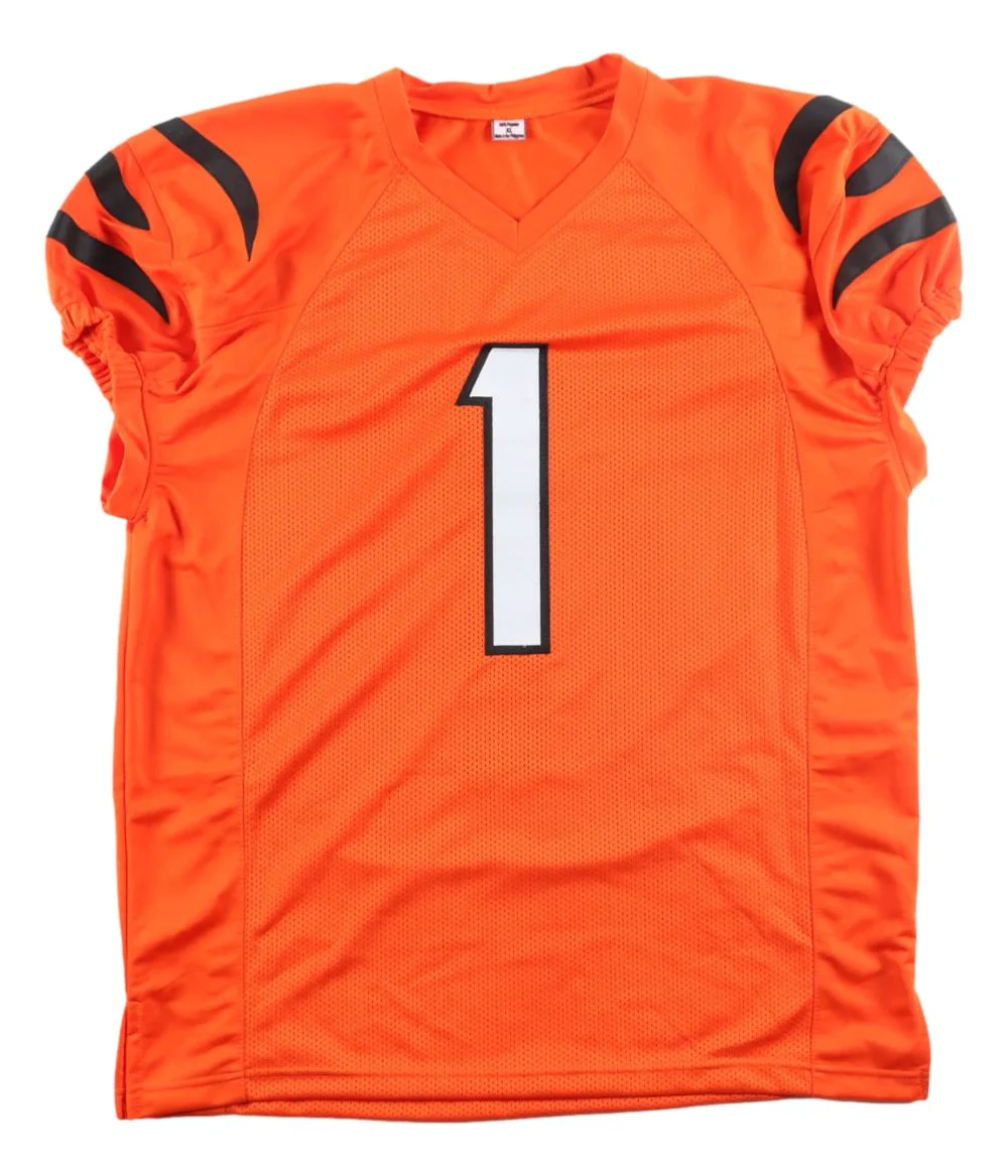 Ja'Marr Chase Cincinnati Signed Orange Pro-Cut Football Jersey BAS - Image 3
