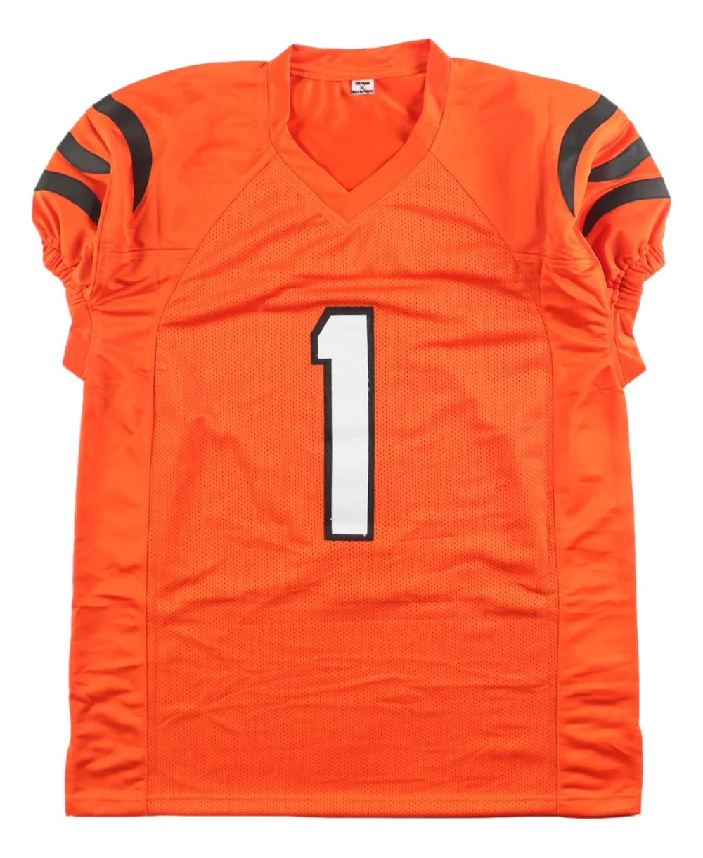 Ja'Marr Chase Cincinnati Signed Orange Pro-Cut Football Jersey PSA/DNA Hologram - Image 3