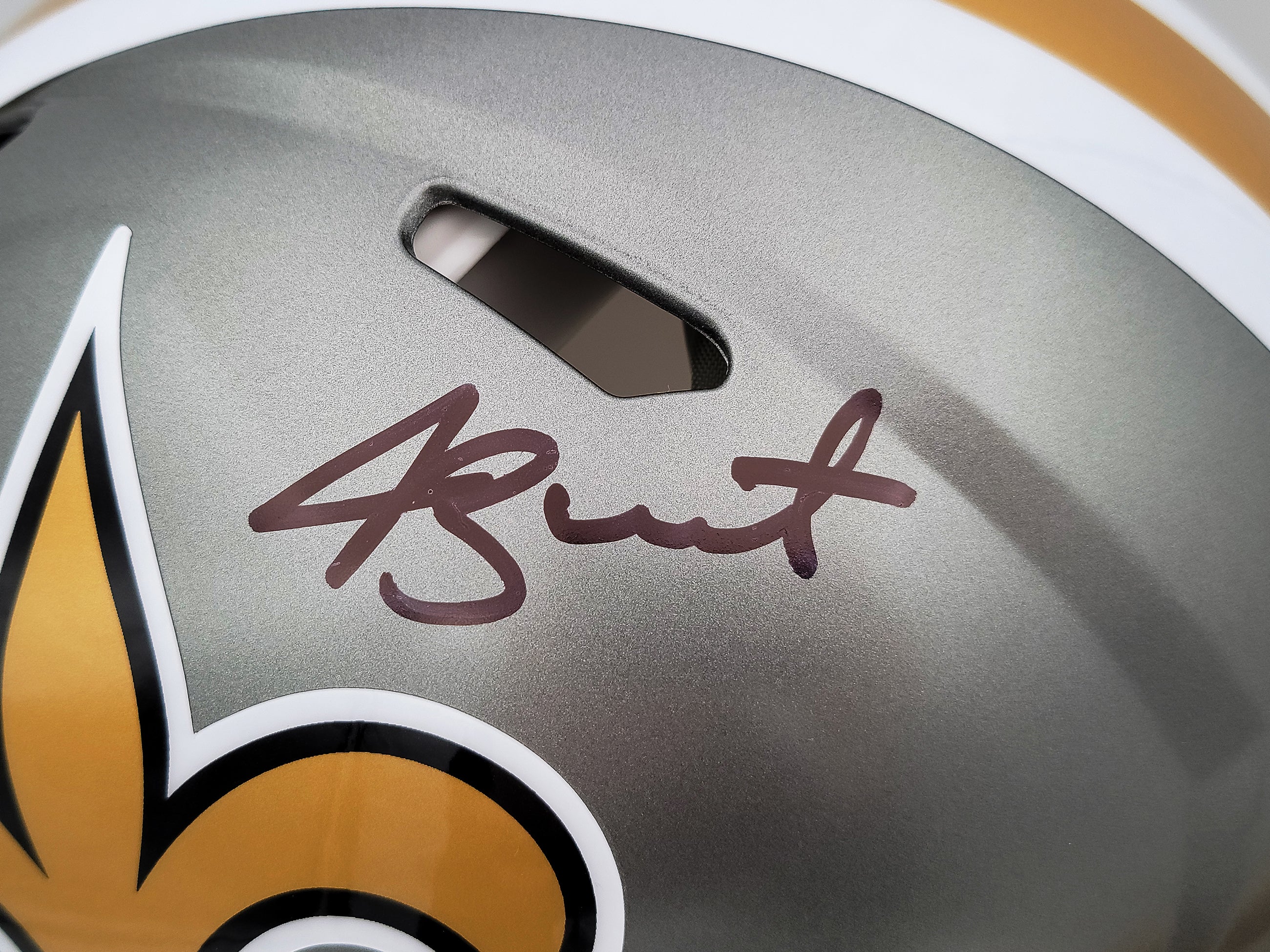 Jameis Winston Autographed New Orleans Saints Flash Gray Full Size Authentic Speed Helmet Beckett BAS QR Stock #202999 - Image 2