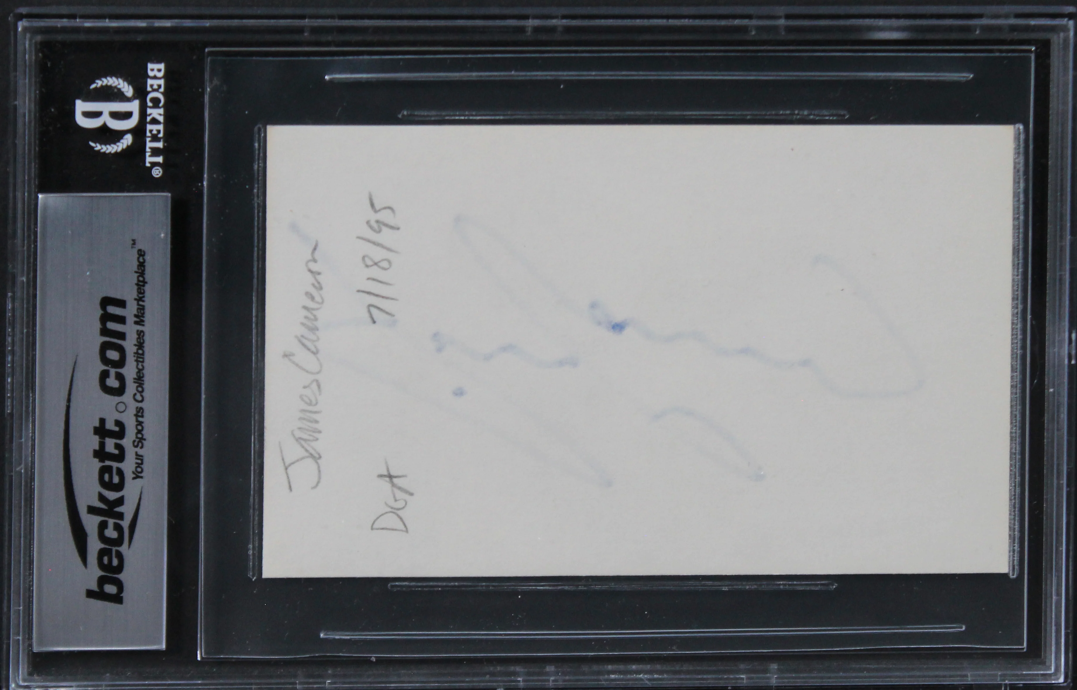 James Cameron Titanic Authentic Signed 3x5 Index Card Autographed BAS Slabbed 3 - Image 3