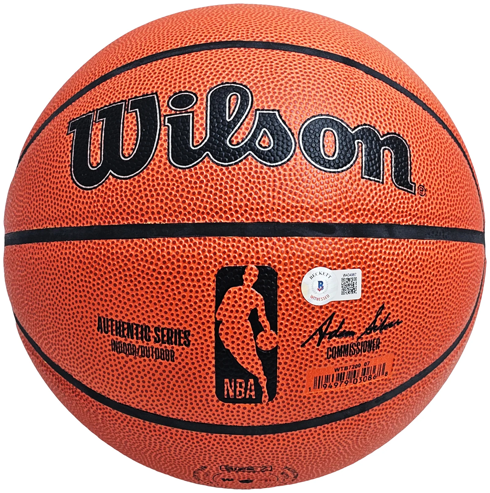 James Harden Autographed Authentic Indoor/Outdoor Basketball Rockets, 76ers, Thunder Beckett BAS Witness Stock #214076 - Image 3