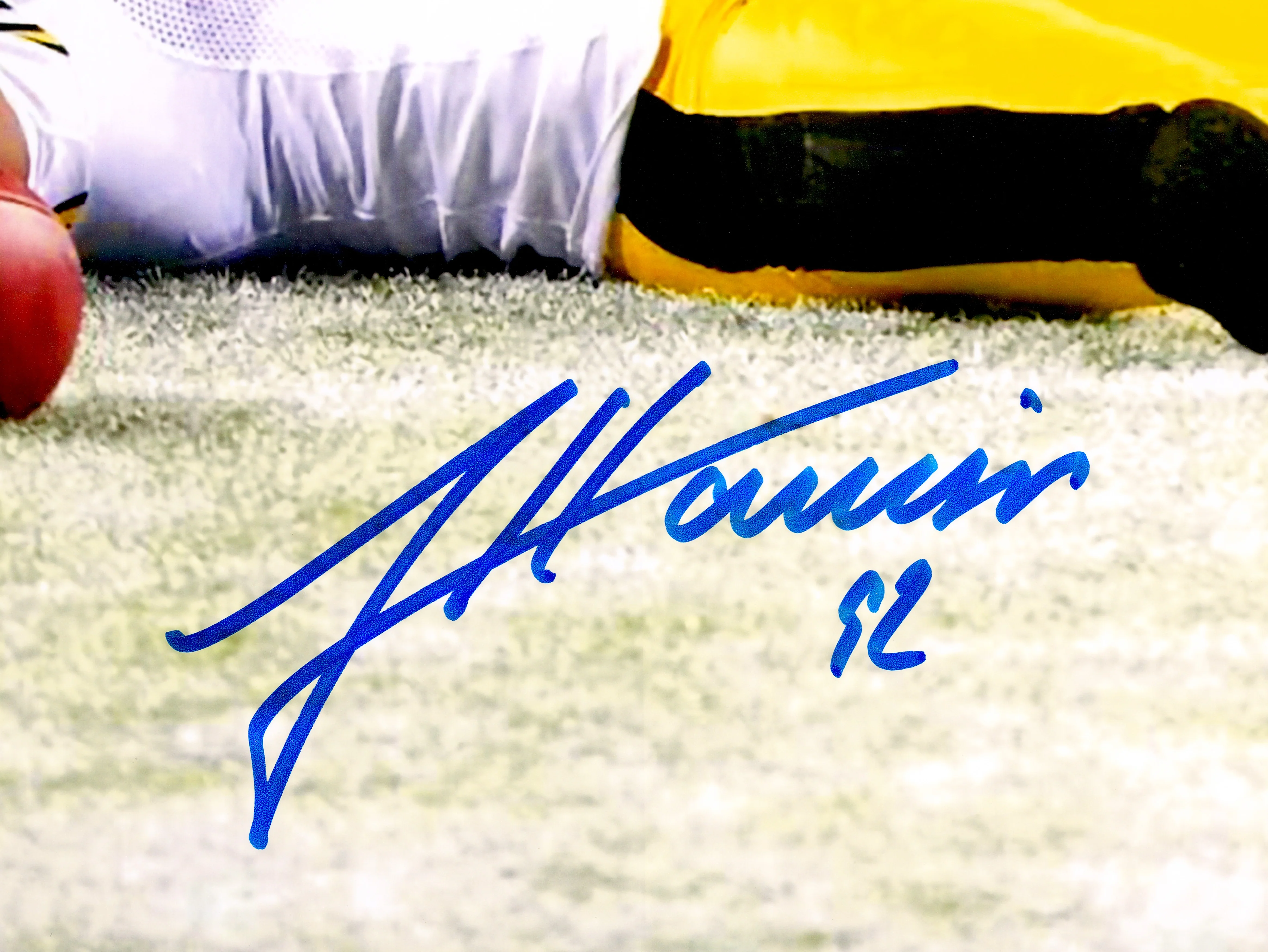 James Harrison Autographed 16x20 Photo Pittsburgh Steelers Super Bowl XLIII Interception Return Touchdown Beckett BAS Witness Stock #241382 - Image 2