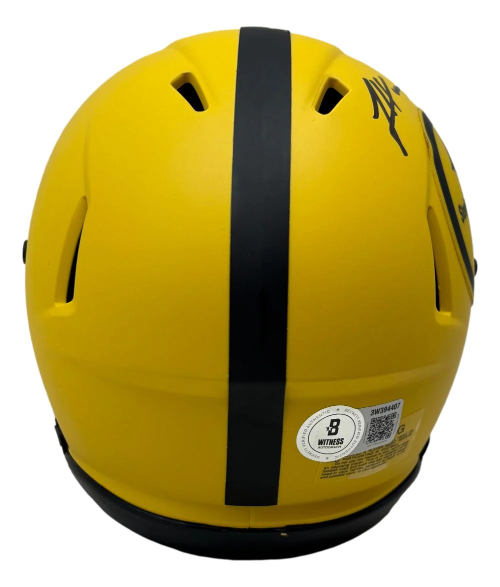 James Harrison Signed Pittsburgh Steelers Rave Mini Speed Helmet BAS w/ Case - Image 2