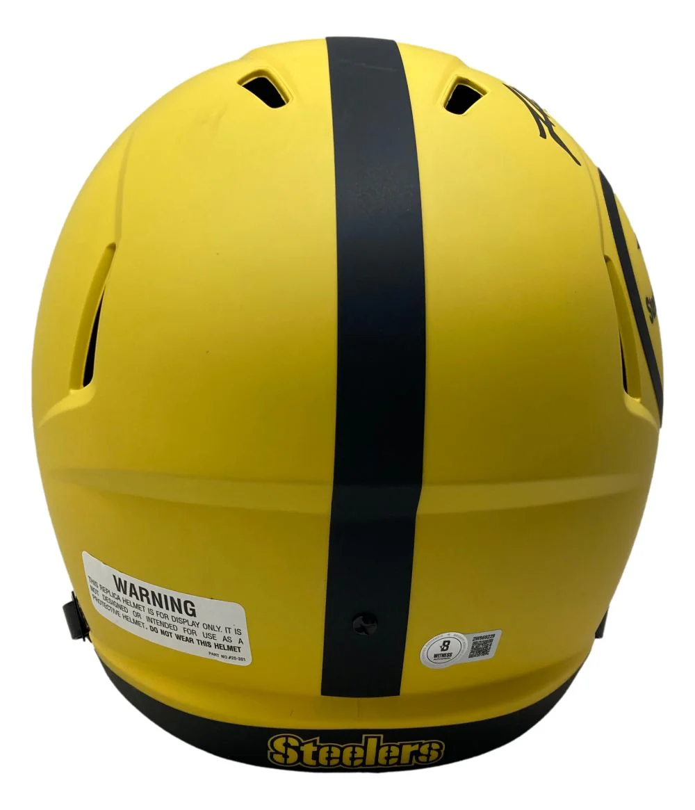 James Harrison Signed Steelers FS Rave Speed Replica Helmet BAS w/ Case - Image 3