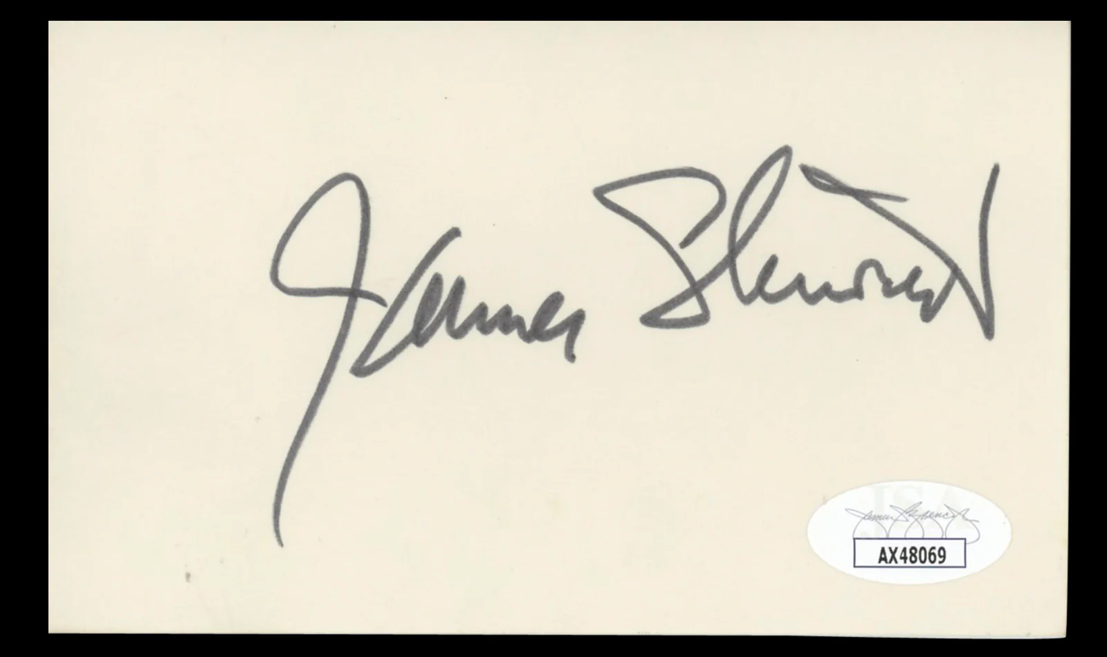 James Stewart It's a Wonderful Life Authentic Signed 3x5 Index Card JSA #AZ48069 - Image 2