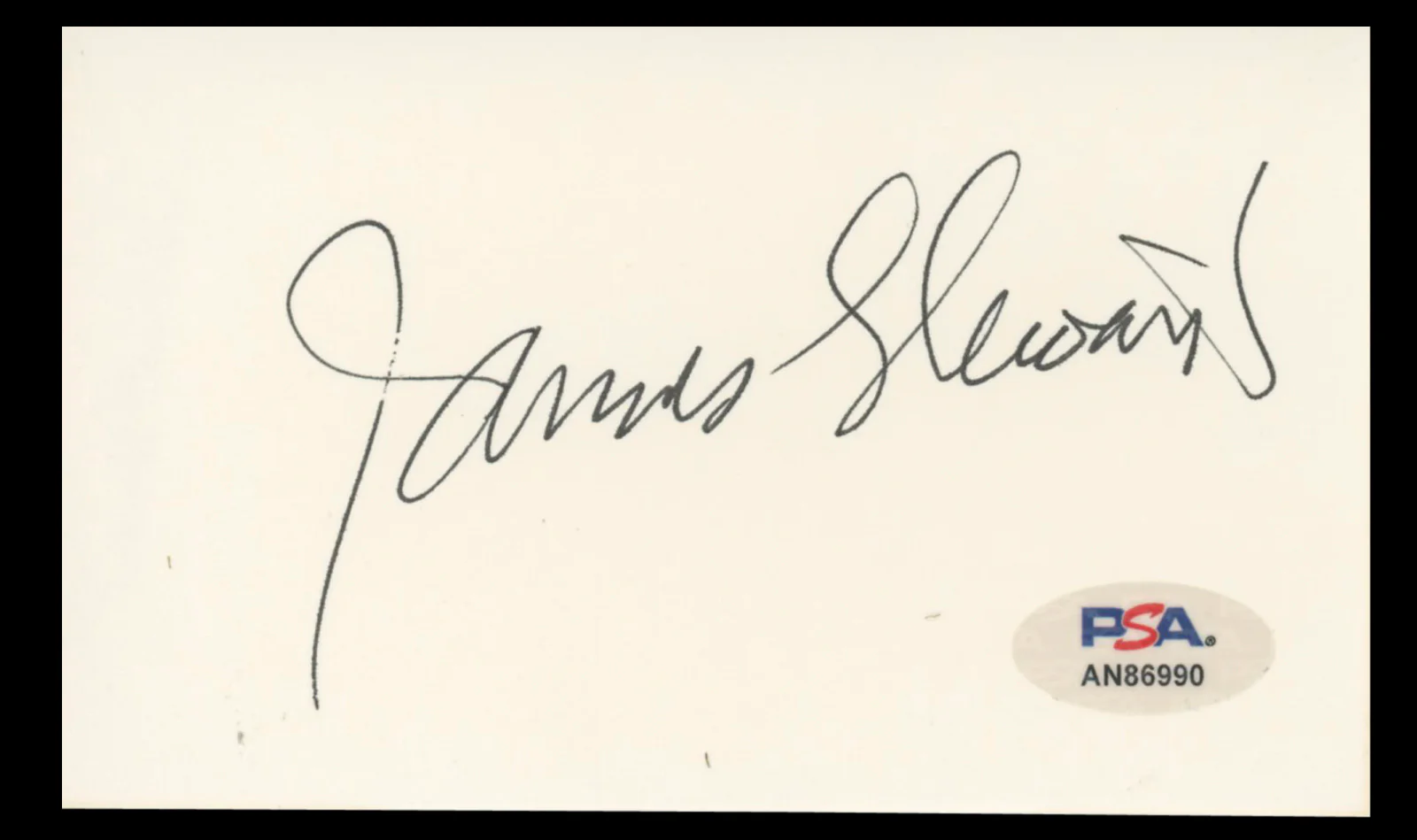 James Stewart It's a Wonderful Life Authentic Signed 3x5 Index Card PSA #AN86990 - Image 2