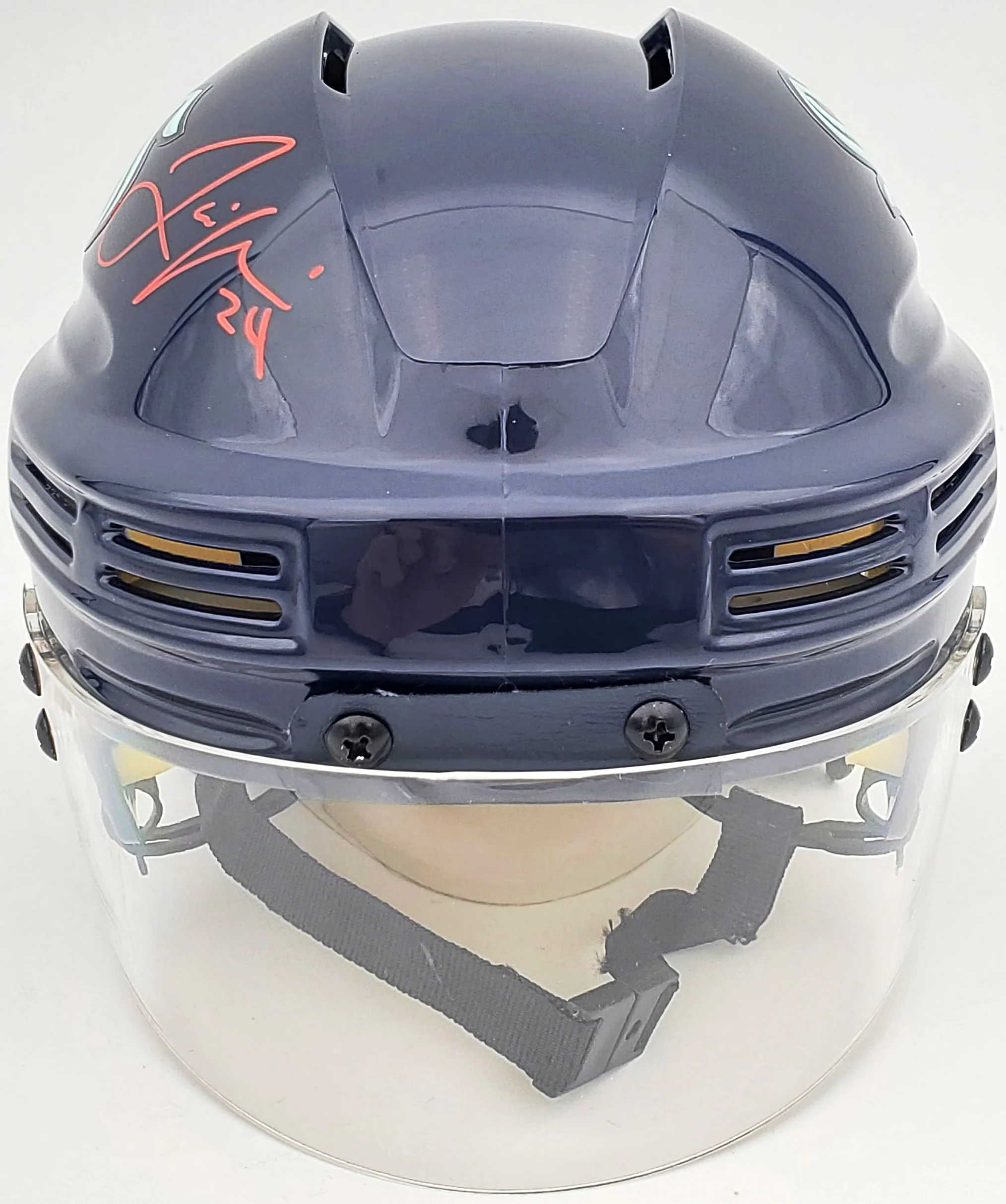 Jamie Oleksiak Autographed Seattle Kraken Blue Mini Helmet Fanatics Holo Stock #200298 - Image 5
