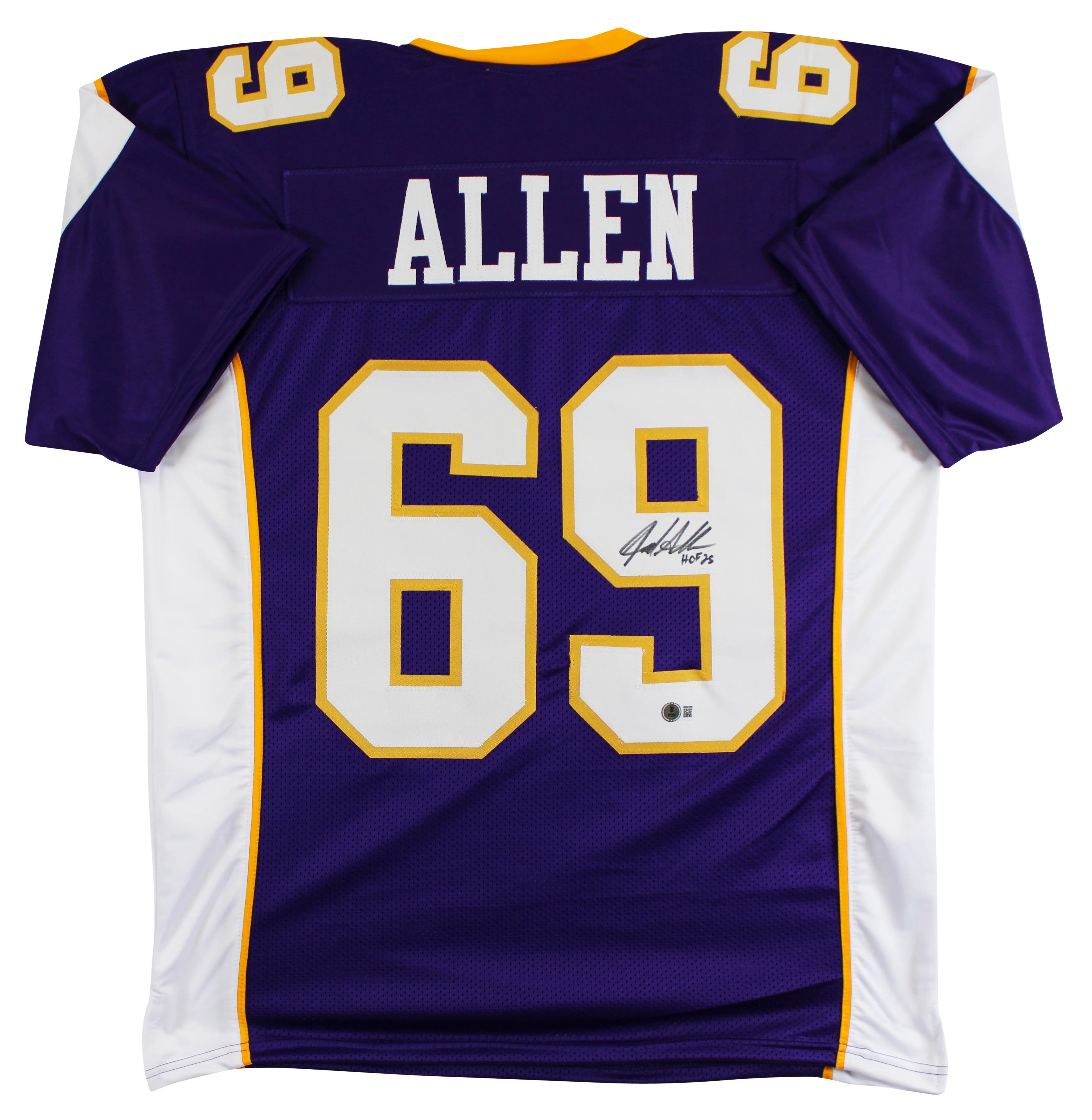 Jared Allen "HOF 25" Authentic Signed Purple Pro Style Jersey BAS Witnessed - Image 2