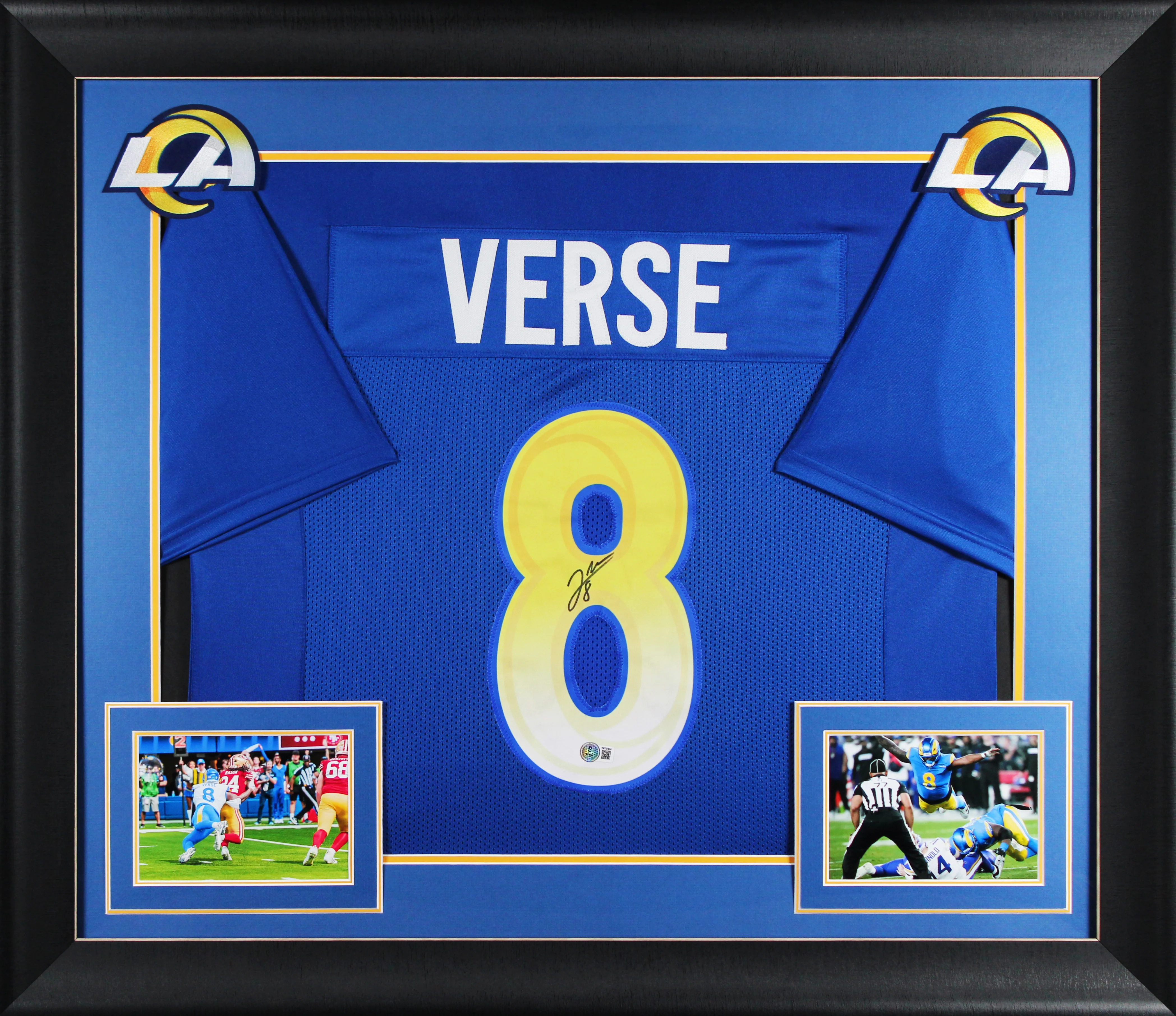 Jared Verse Authentic Signed Blue Pro Style Framed Jersey BAS Witnessed 2