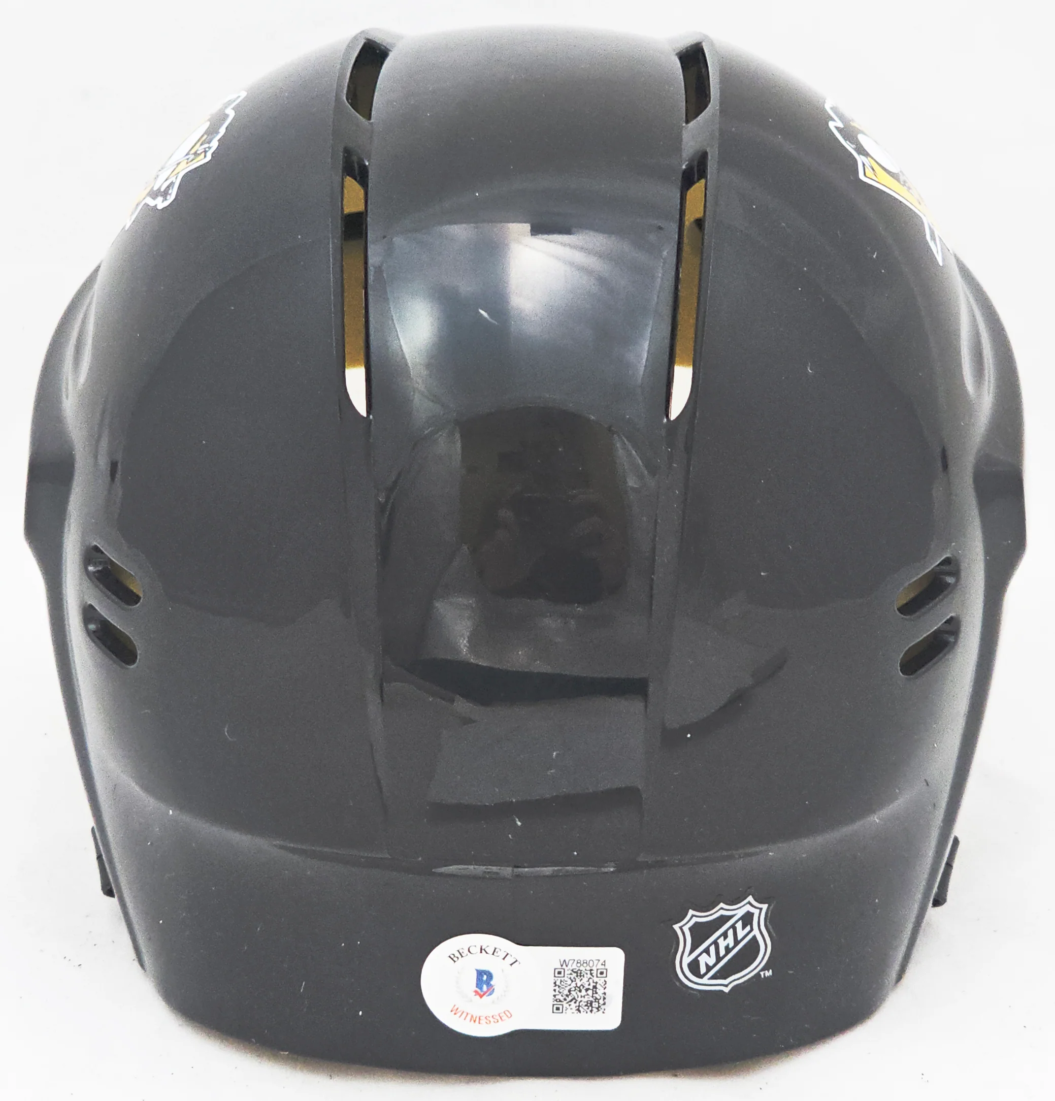 Jaromir Jagr Autographed Pittsburgh Penguins Black Mini Helmet Beckett BAS Witness Stock #219045 - Image 4