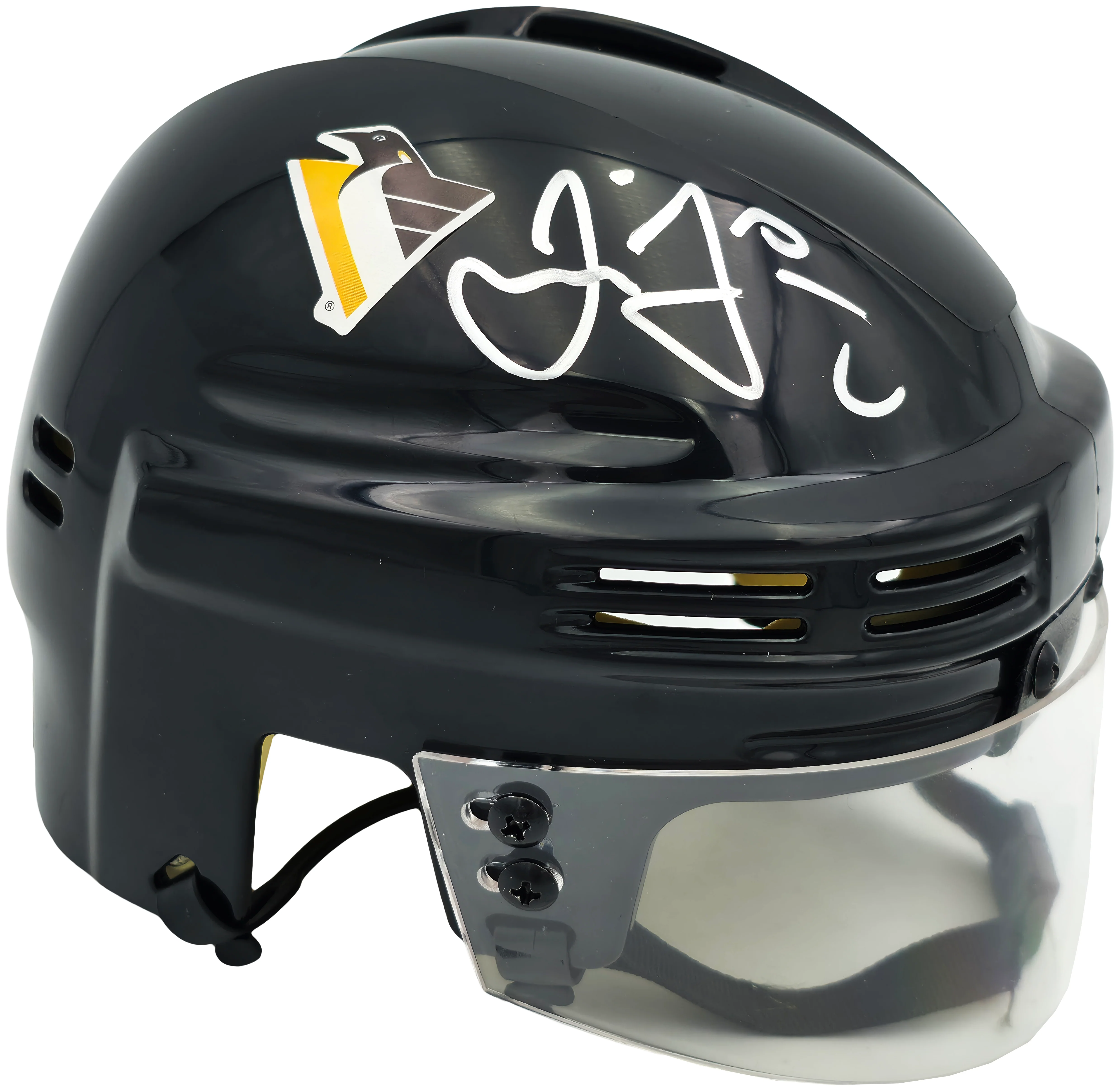 Jaromir Jagr Autographed Pittsburgh Penguins Black Mini Helmet JSA Witness Stock #262095