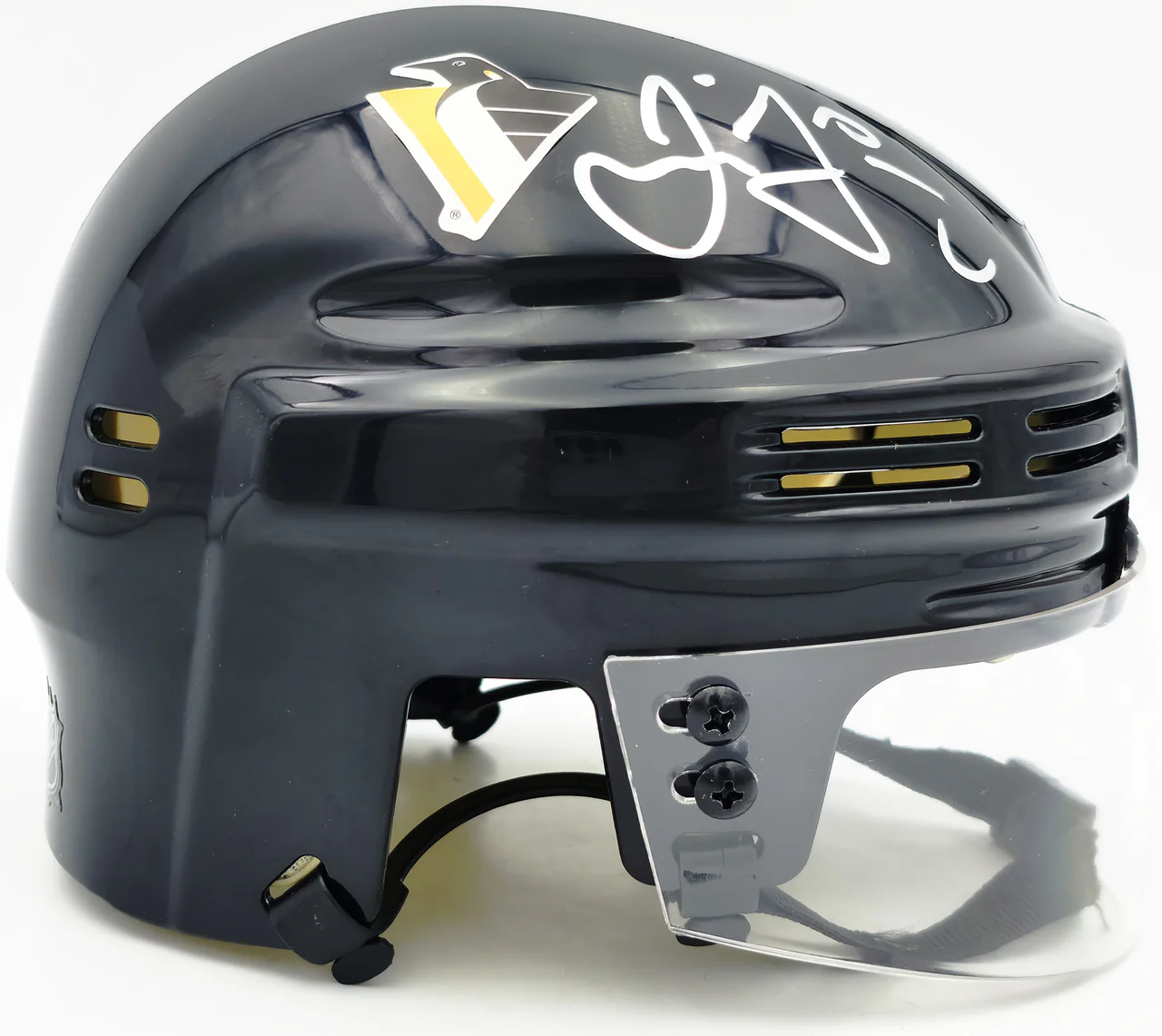 Jaromir Jagr Autographed Pittsburgh Penguins Black Mini Helmet JSA Witness Stock #262095 - Image 3
