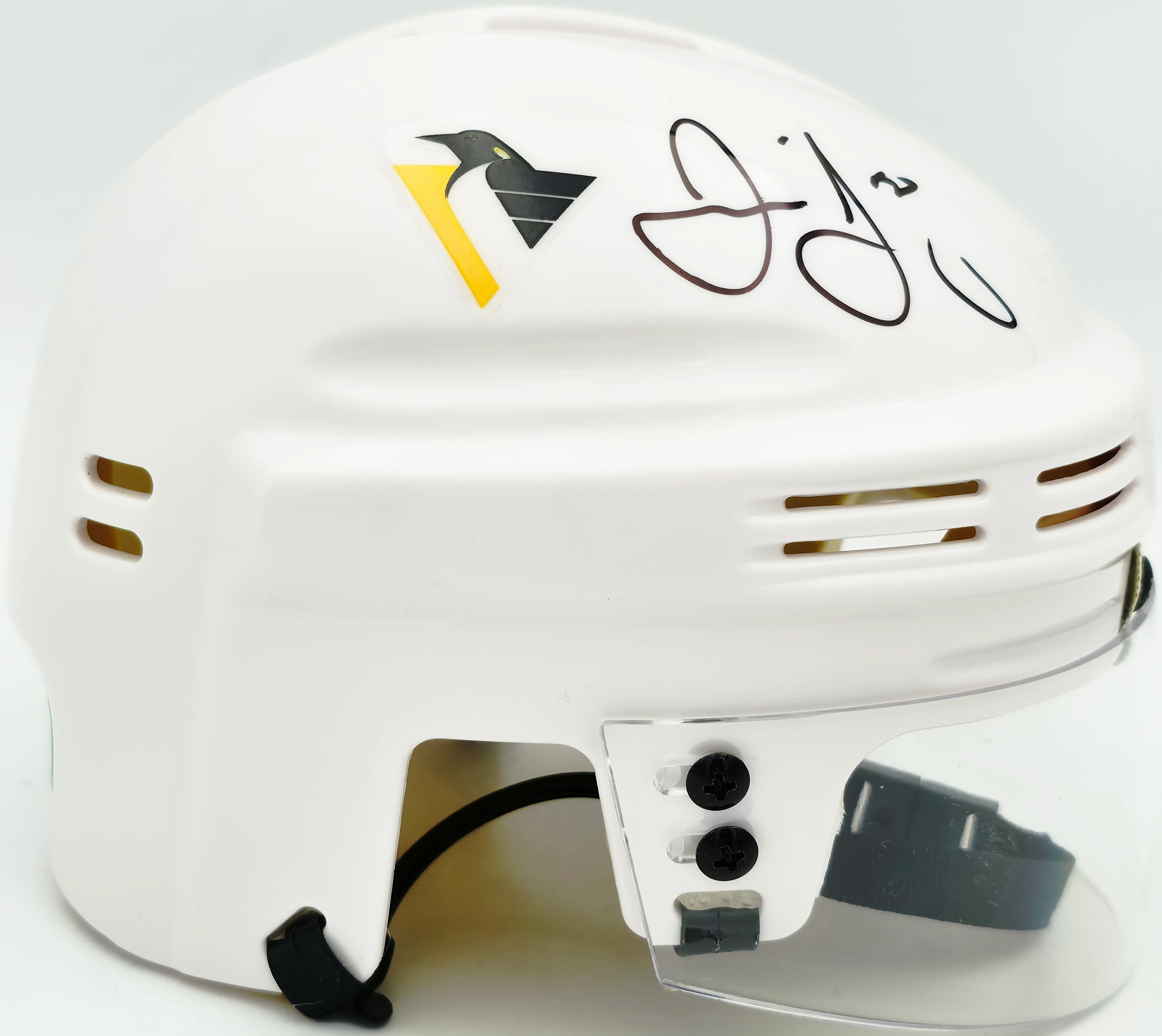 Jaromir Jagr Autographed Pittsburgh Penguins White Mini Helmet JSA Witness Stock #262094 - Image 3
