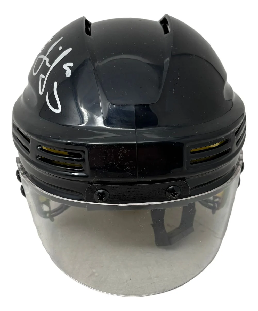 Jaromir Jagr Signed Pittsburgh Penguins Black Mini Helmet JSA QR - Image 2