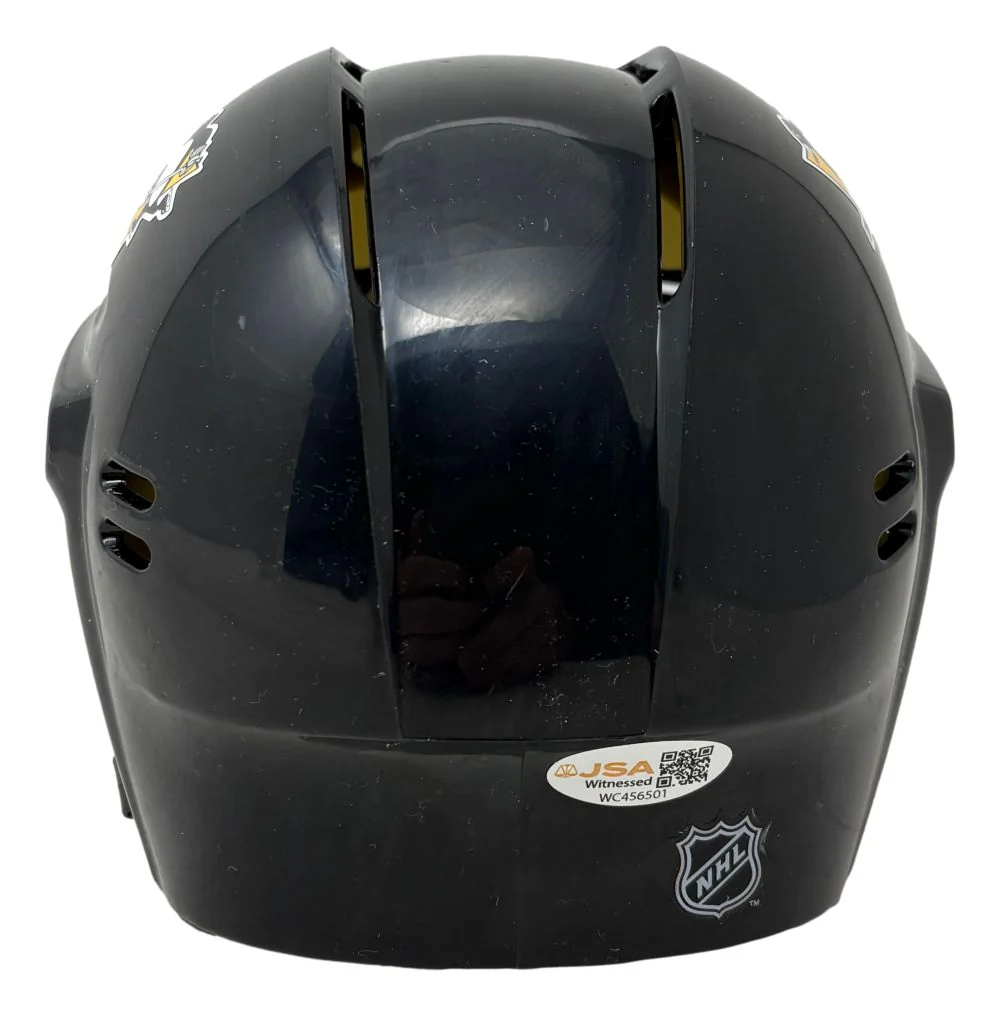 Jaromir Jagr Signed Pittsburgh Penguins Black Mini Helmet JSA QR - Image 3