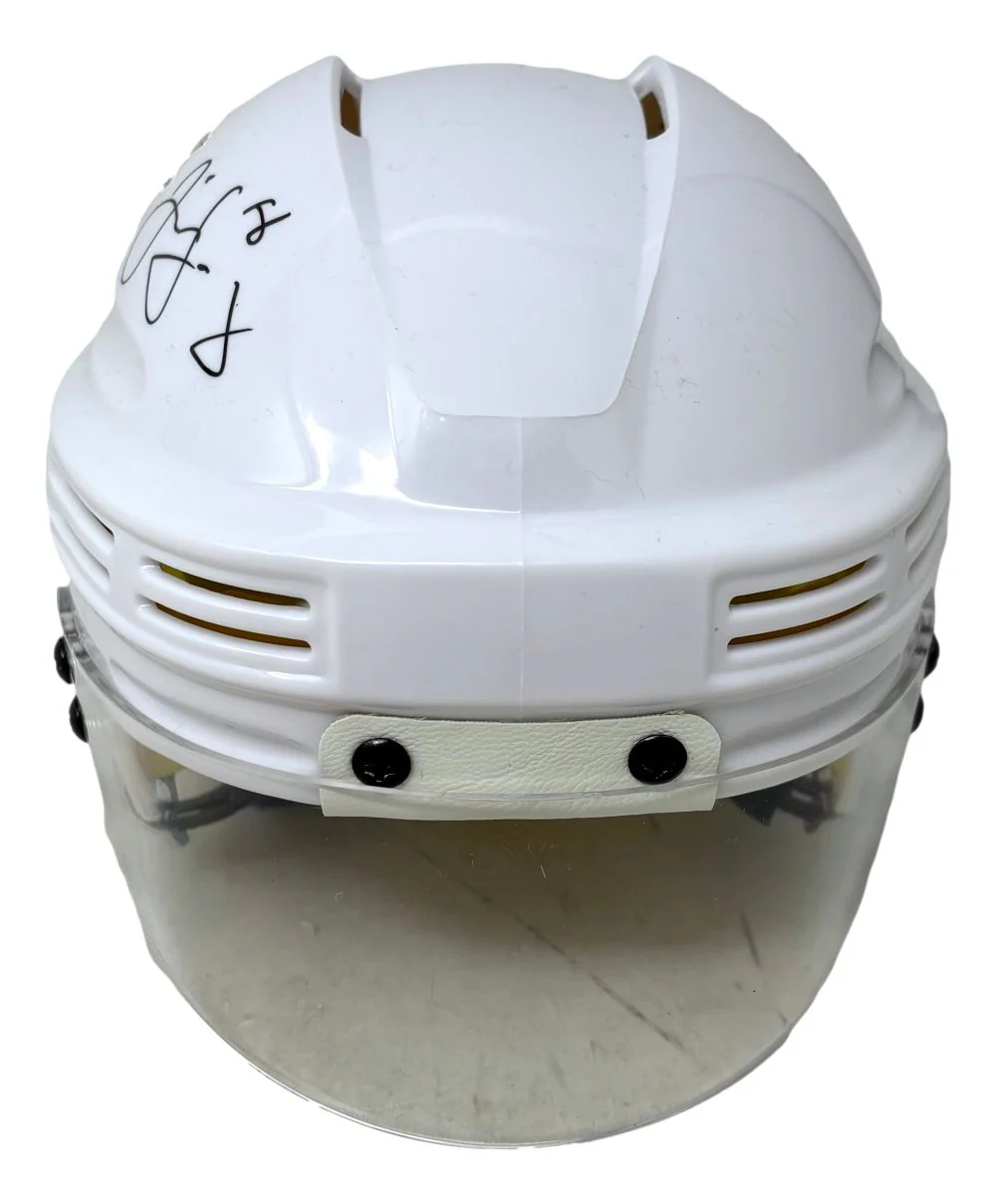 Jaromir Jagr Signed Pittsburgh Penguins White Mini Helmet JSA QR - Image 2