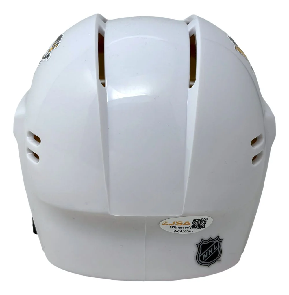 Jaromir Jagr Signed Pittsburgh Penguins White Mini Helmet JSA QR - Image 3