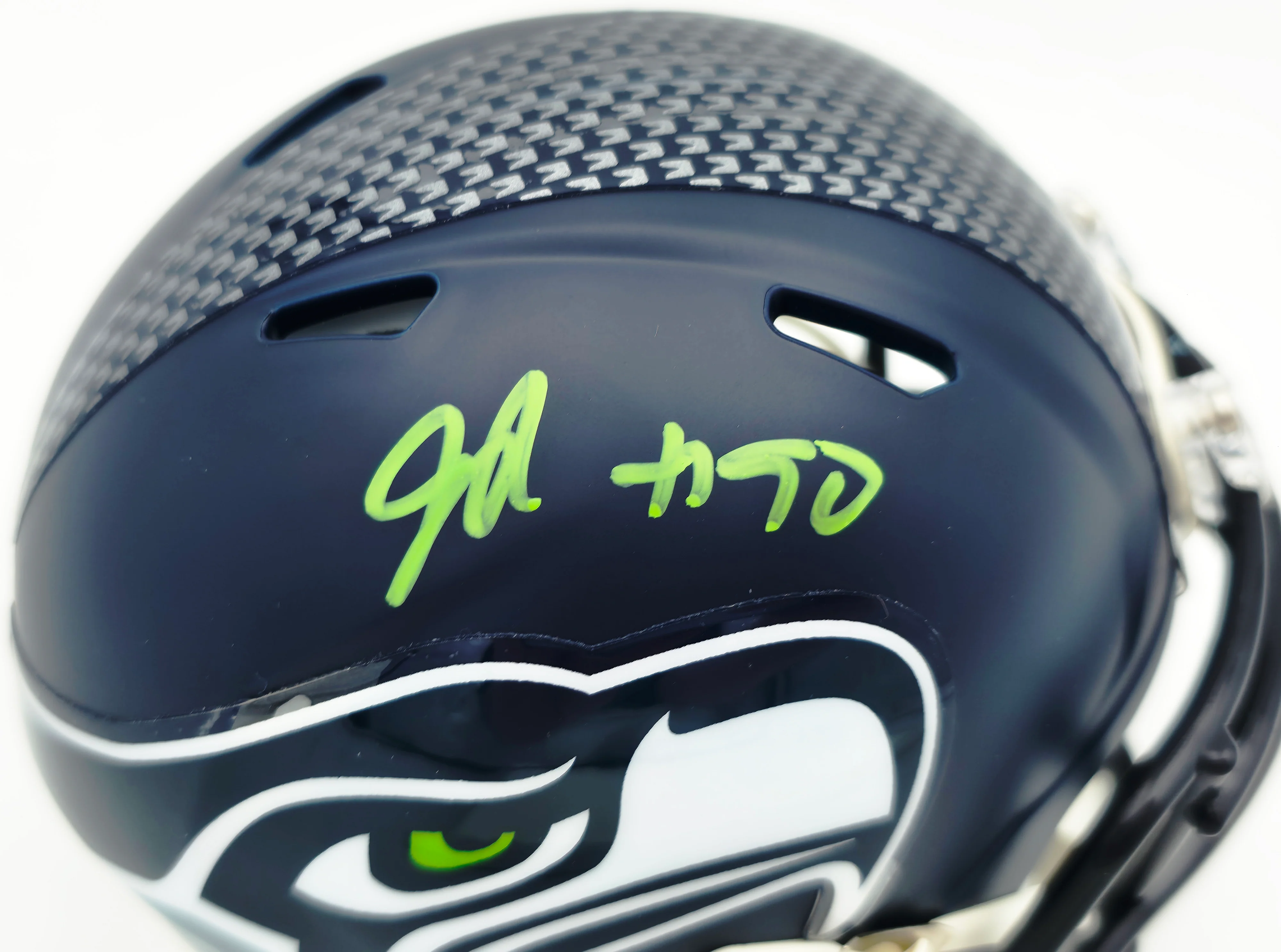 Jarran Reed Autographed Seattle Seahawks Blue Super Bowl LX Champions Logo Speed Mini Helmet MCS Holo Stock #262433 - Image 2