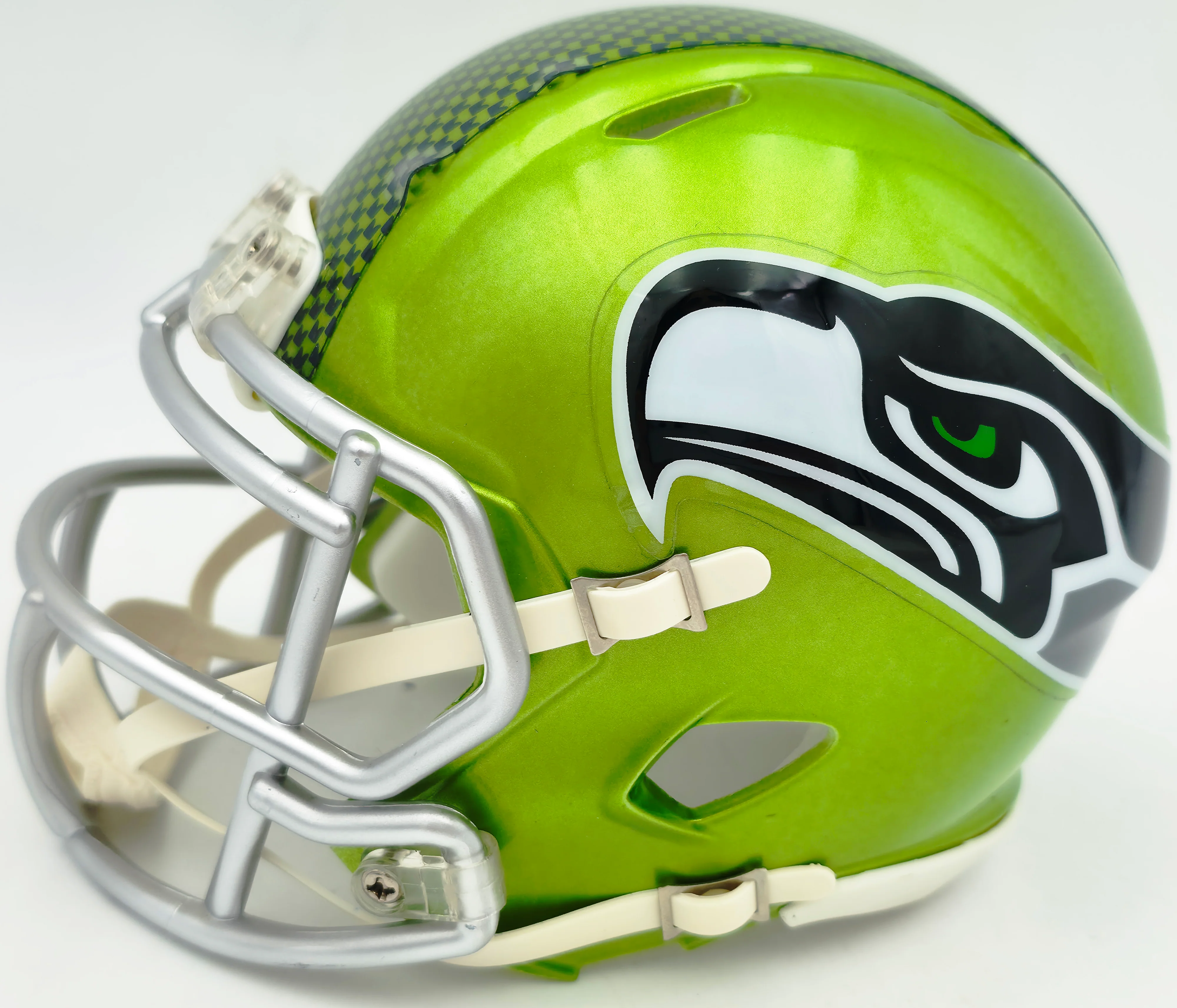 Jarran Reed Autographed Seattle Seahawks Flash Green Speed Mini Helmet MCS Holo Stock #262434 - Image 5