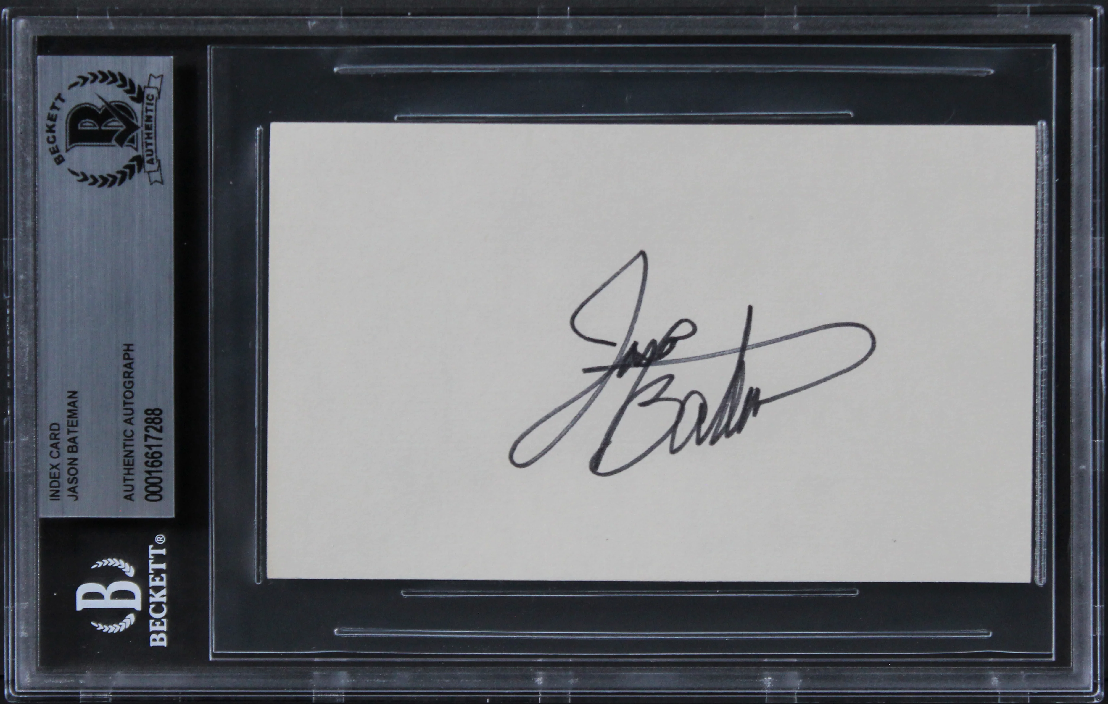 Jason Bateman Ozark Authentic Signed 3x5 Index Card Autographed BAS Slabbed - Image 2