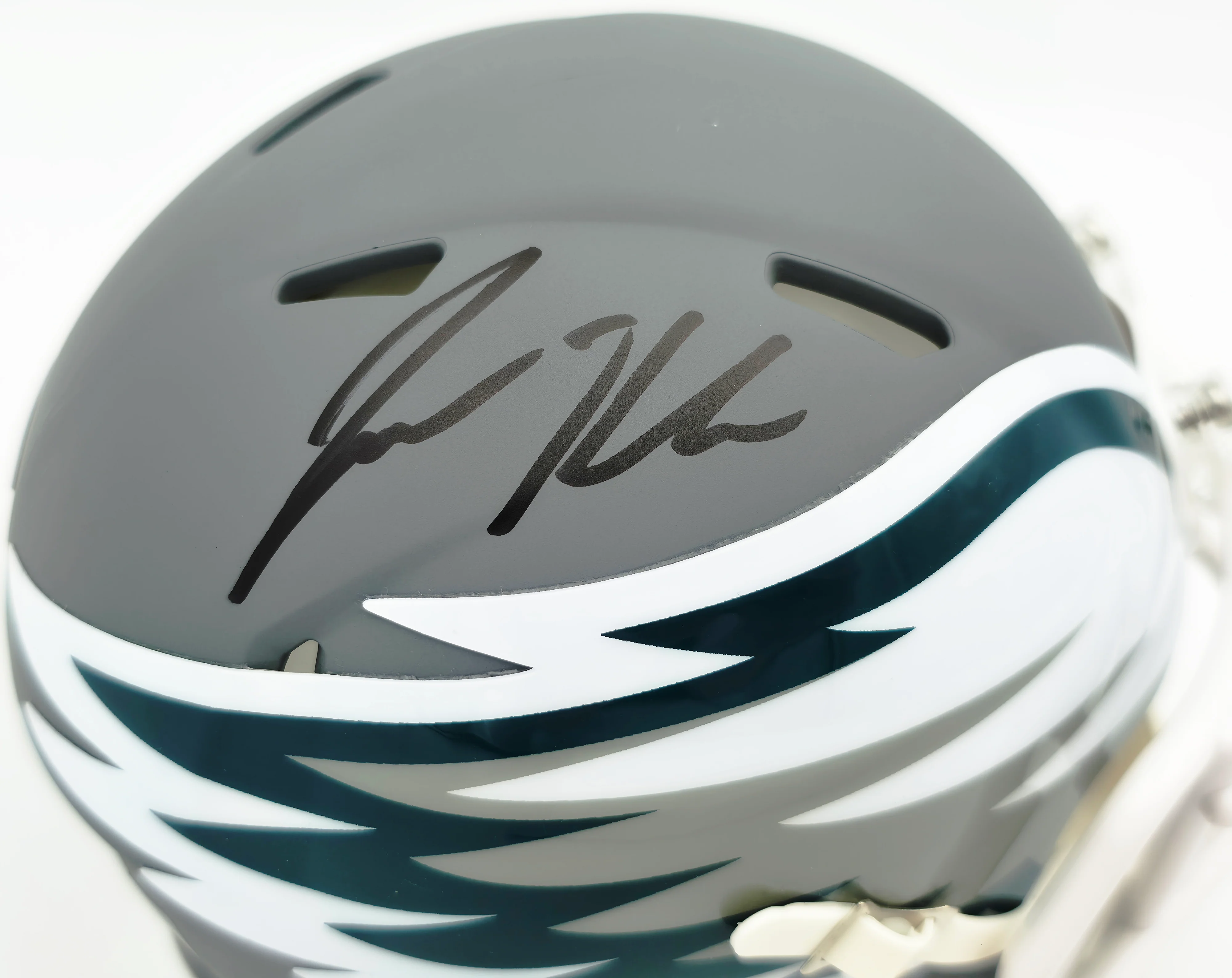 Jason Kelce Autographed Philadelphia Eagles AMP Gray Speed Mini Helmet PSA/DNA ITP Stock #262335 - Image 2