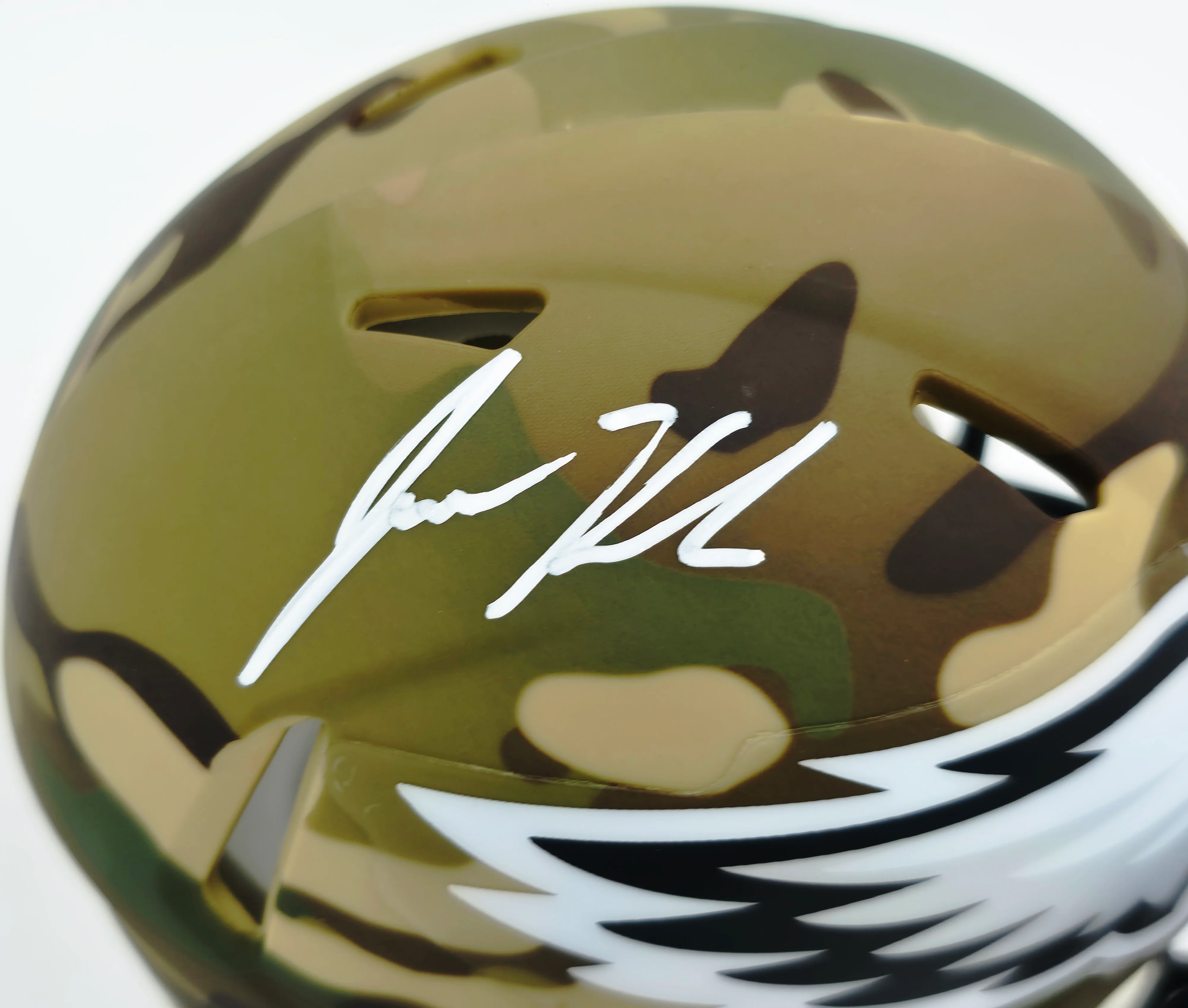 Jason Kelce Autographed Philadelphia Eagles Camo Speed Mini Helmet PSA/DNA ITP Stock #262334 - Image 2