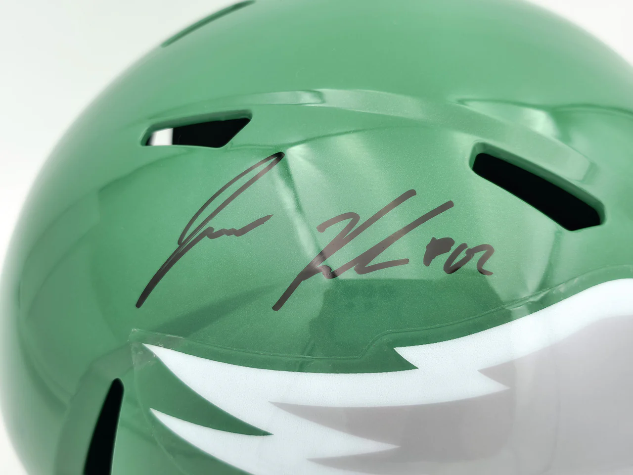 Jason Kelce Autographed Philadelphia Eagles Kelly Green 2023 Alternate Full Size Speed Replica Helmet PSA/DNA ITP Stock #262328 - Image 2