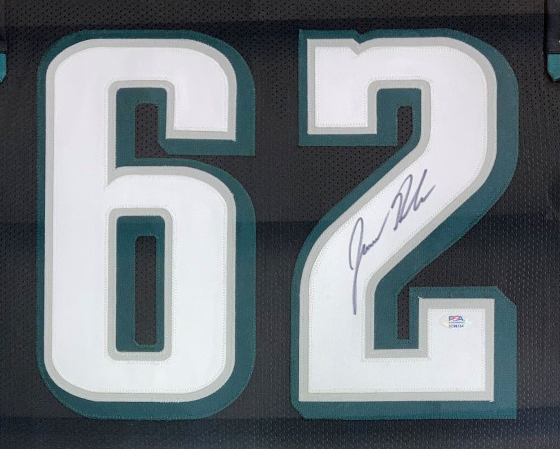 Jason Kelce Philadelphia Signed Framed Black Football Jersey PSA ITP Hologram - Image 2