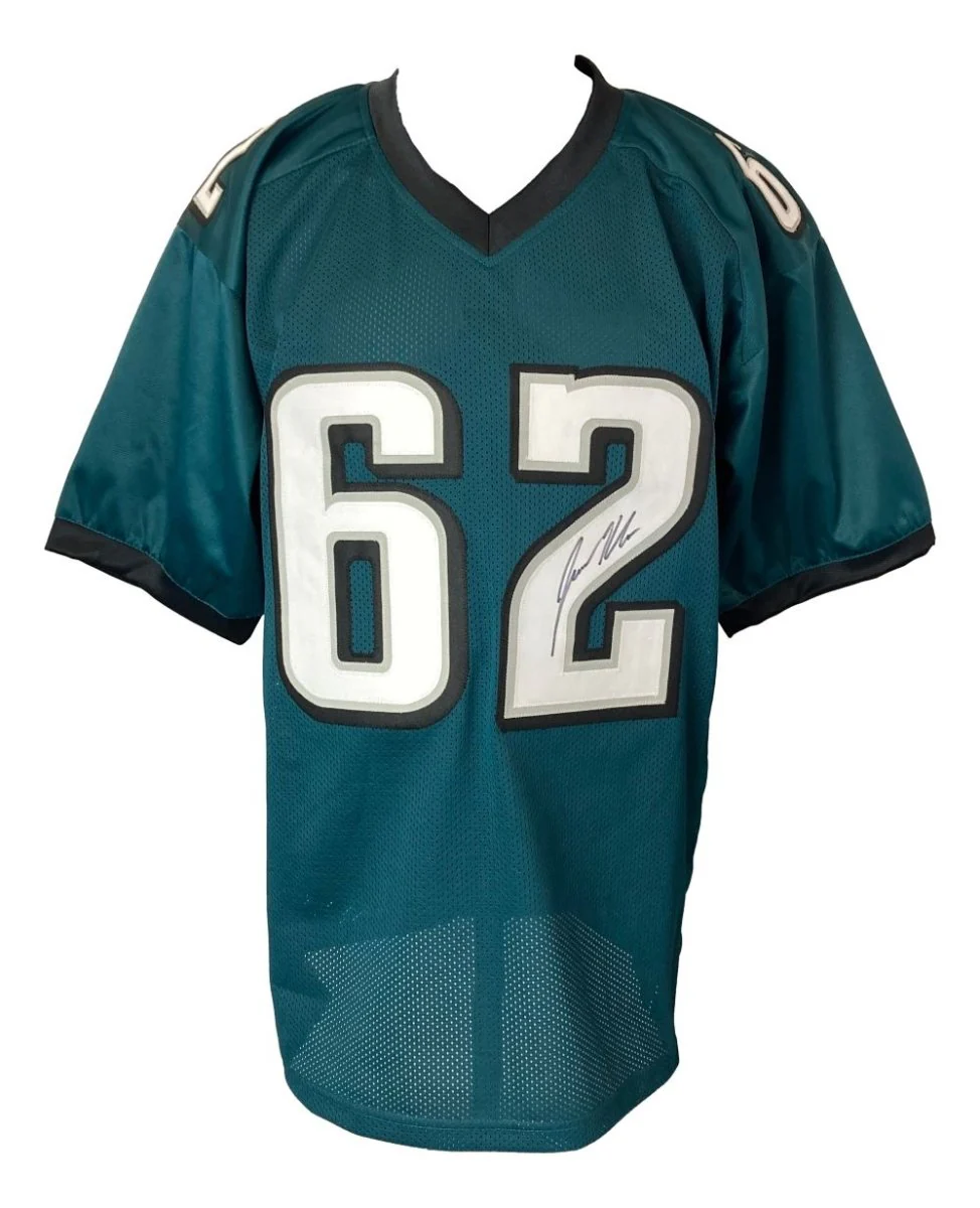 Jason Kelce Philadelphia Twice Signed Green Football Jersey PSA ITP Hologram - Image 4