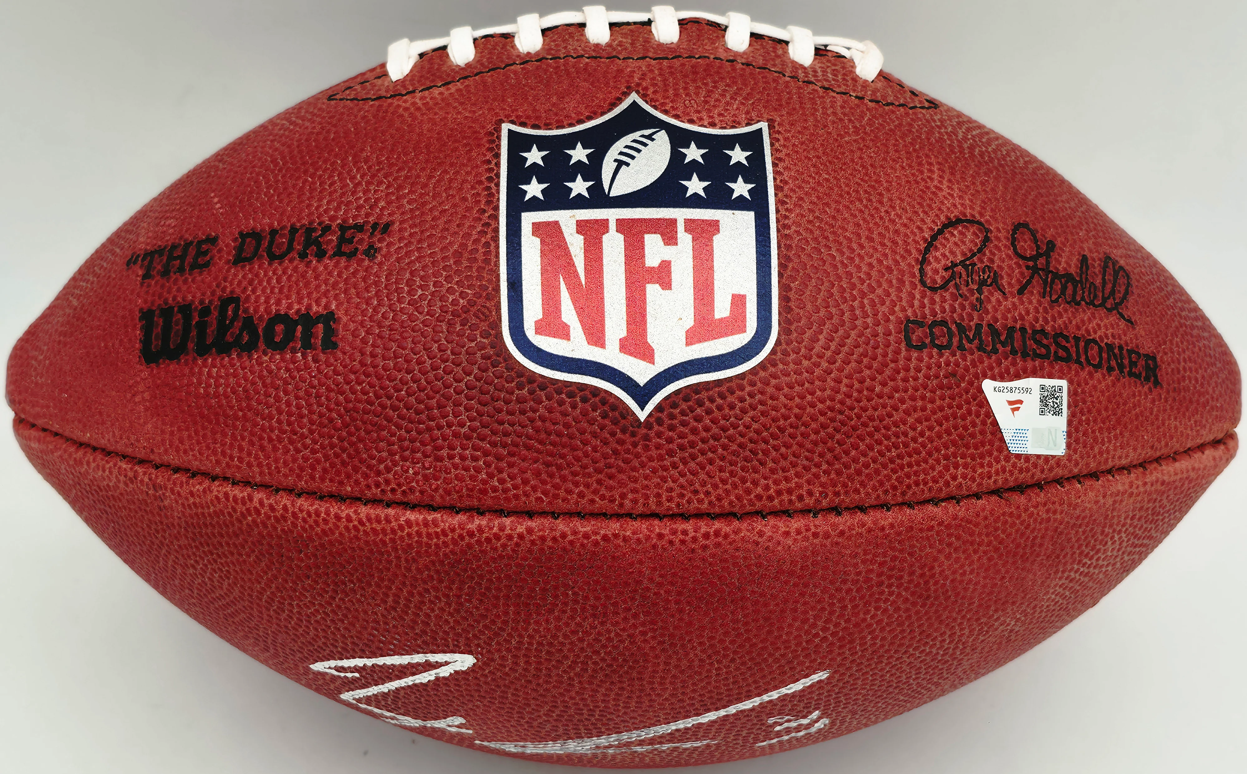 Jaxon Smith-Njigba Autographed Official NFL Leather Football Seattle Seahawks Fanatics Holo Stock #257924 - Image 2