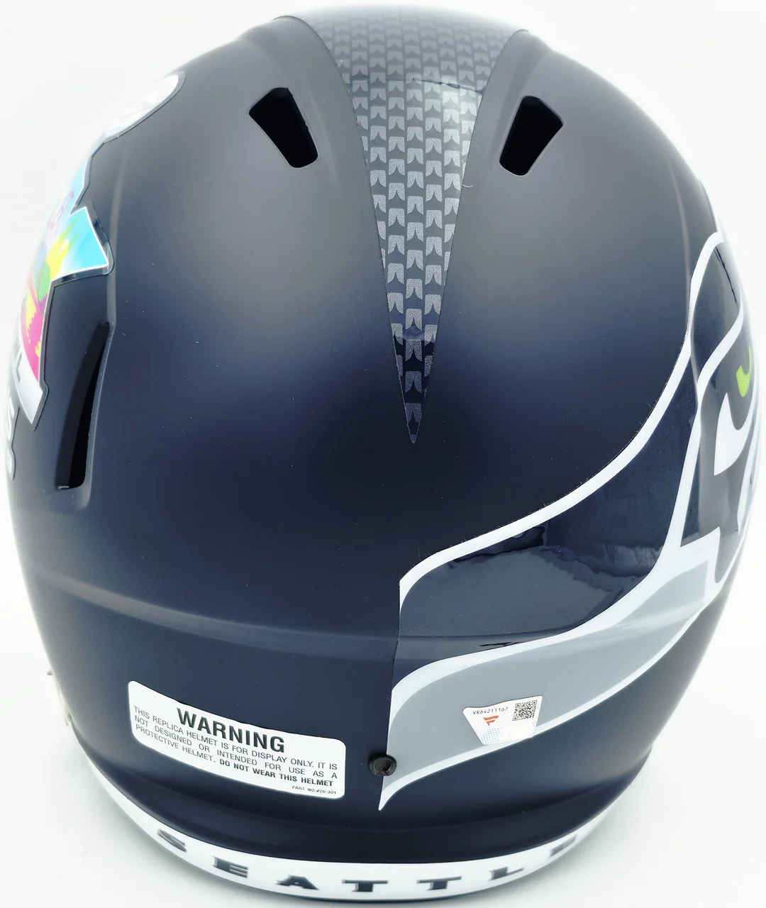 Jaxon Smith-Njigba Autographed Seattle Seahawks Blue Super Bowl LX Champions Logo Full Size Speed Replica Helmet Fanatics Holo Stock #262360 - Image 5