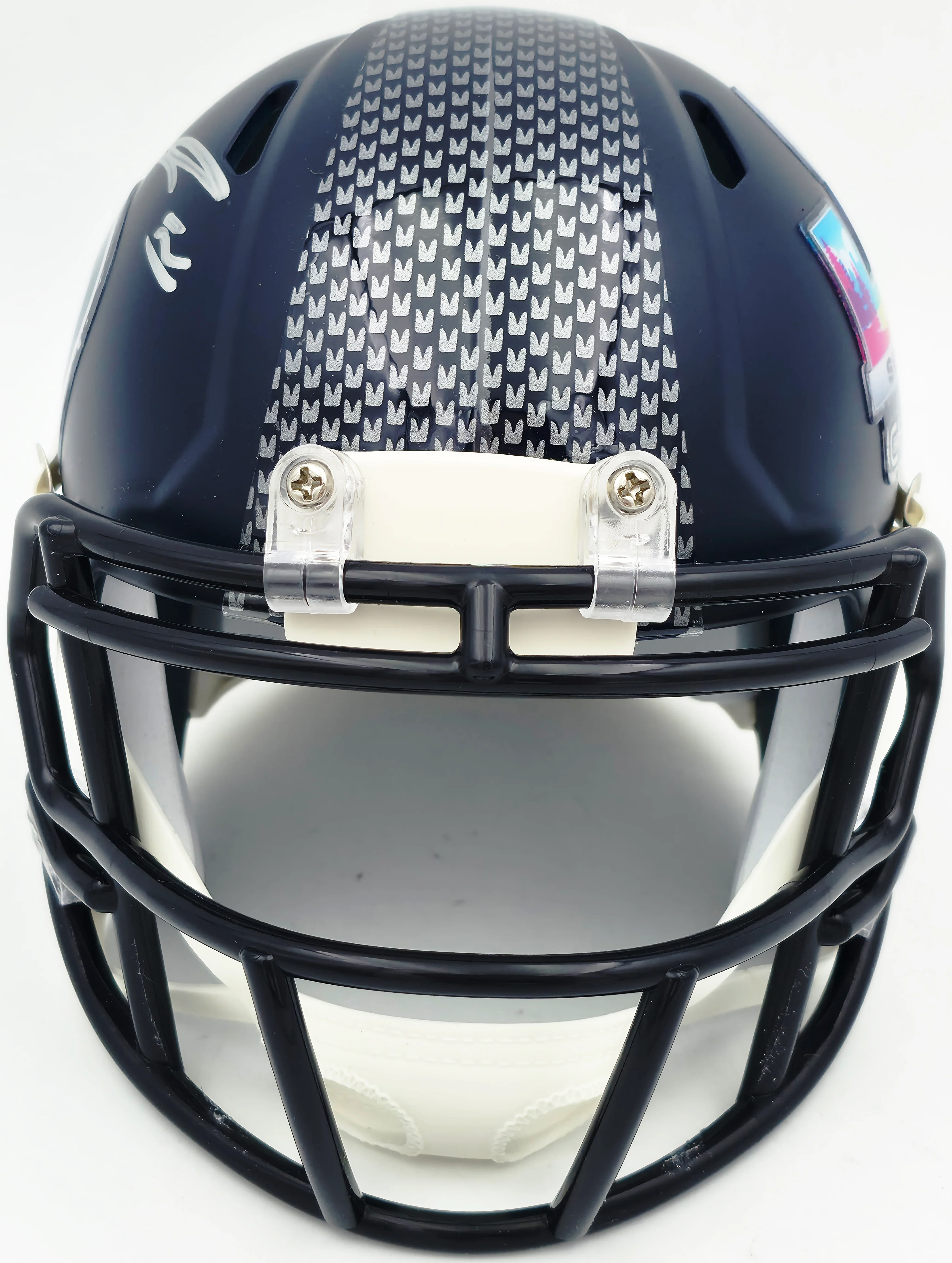 Jaxon Smith-Njigba Autographed Seattle Seahawks Blue Super Bowl LX Champions Logo Speed Mini Helmet Fanatics Holo Stock #262361 - Image 4