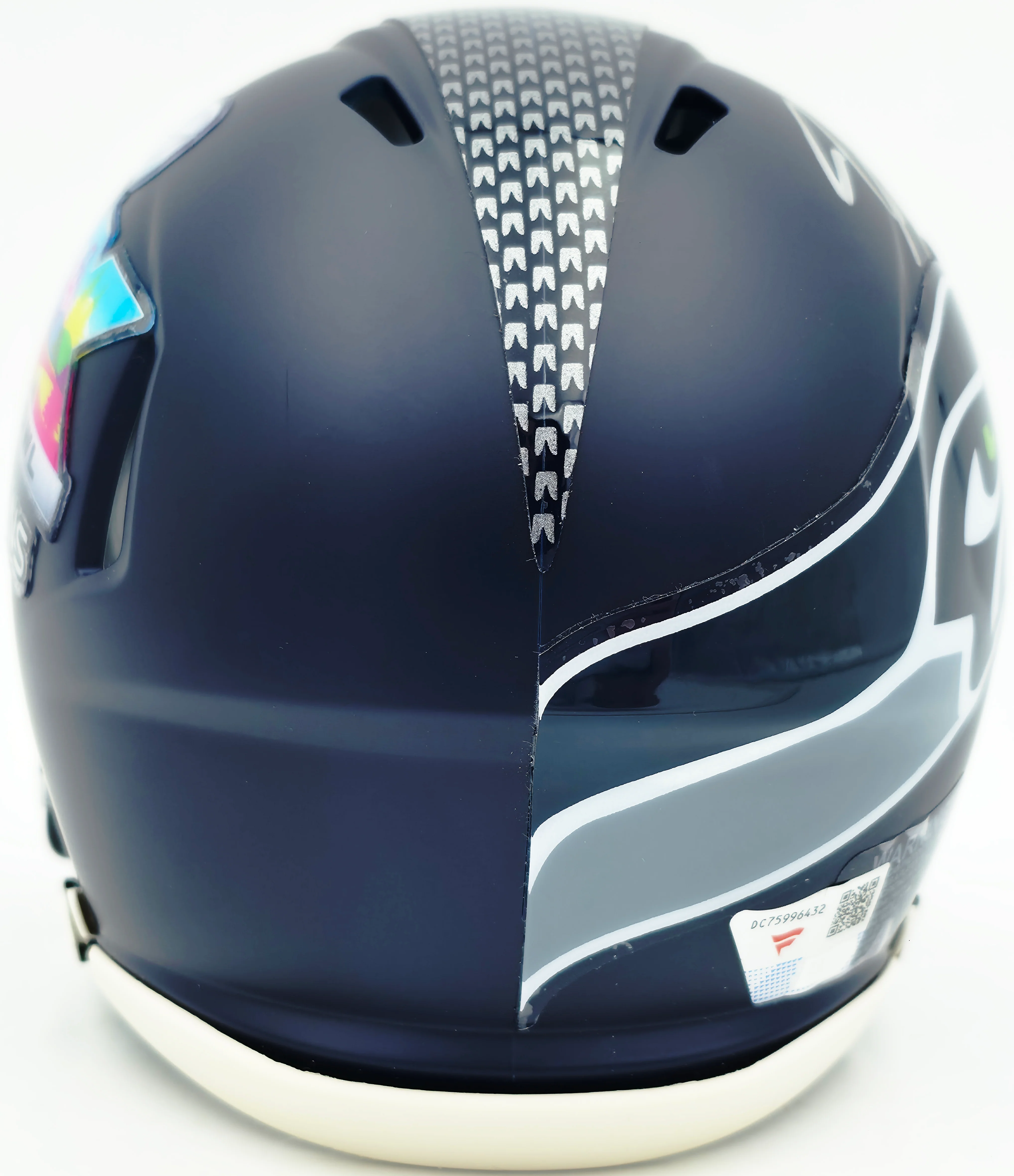 Jaxon Smith-Njigba Autographed Seattle Seahawks Blue Super Bowl LX Champions Logo Speed Mini Helmet Fanatics Holo Stock #262361 - Image 5