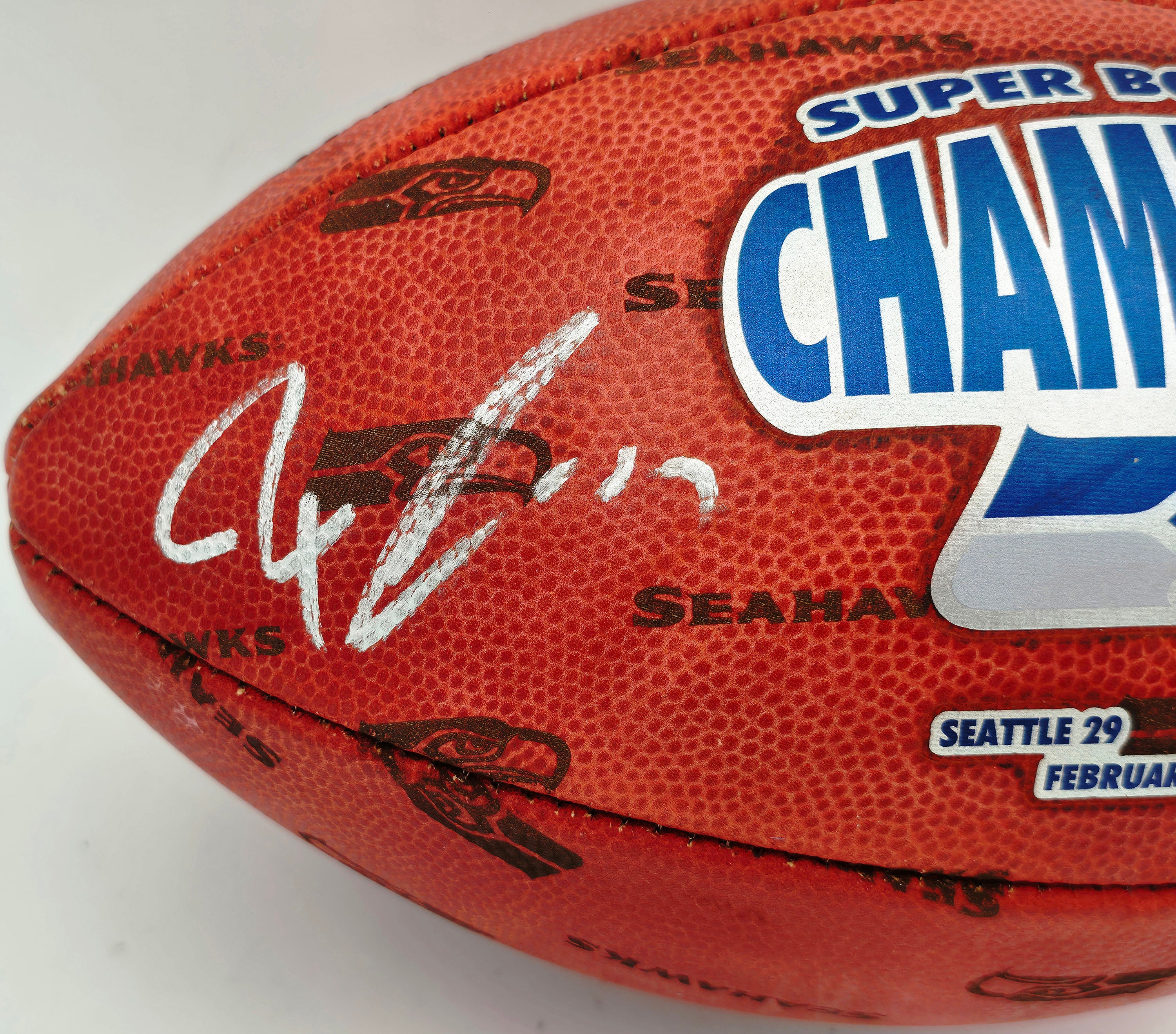 Jaxon Smith-Njigba Autographed Seattle Seahawks Official Super Bowl LX Logo Leather Football Fanatics Holo Stock #262362 - Image 2