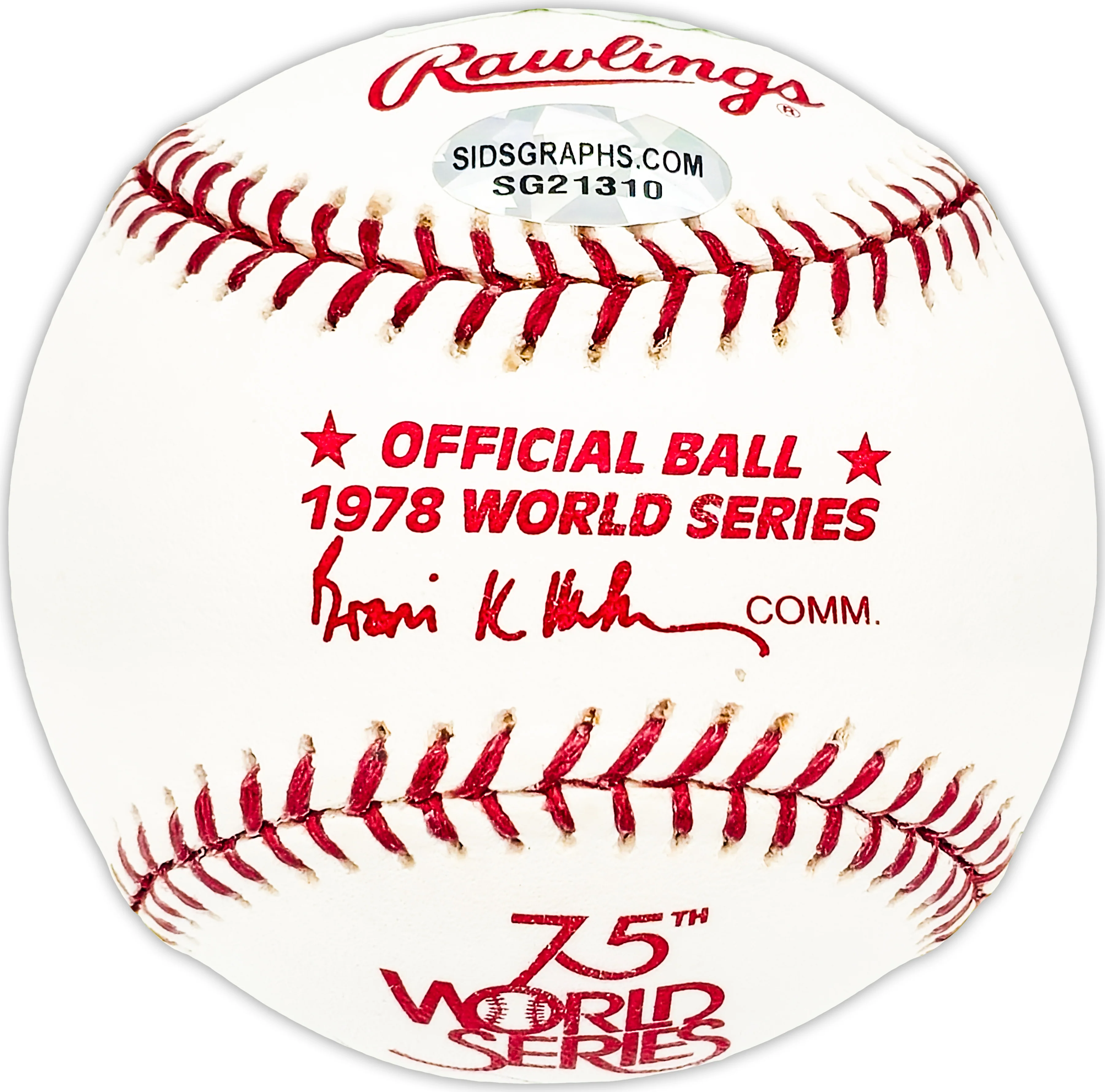 Jay Johnstone Autographed Official 1978 World Series Logo MLB Baseball New York Yankees "78 WS " Beckett BAS QR #BM25599 - Image 2